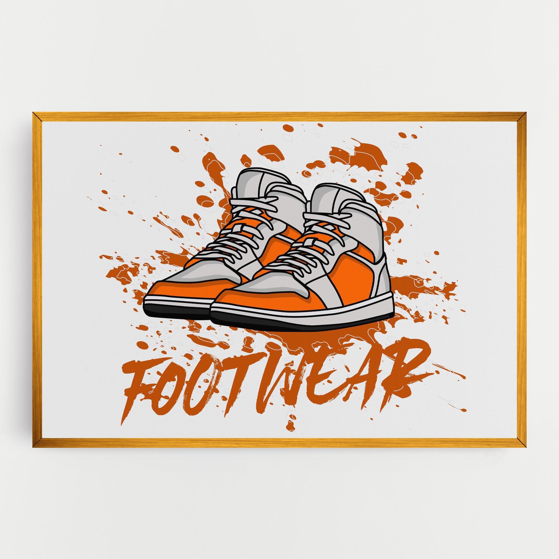 Vászonkép Orange Footwear mockup 0