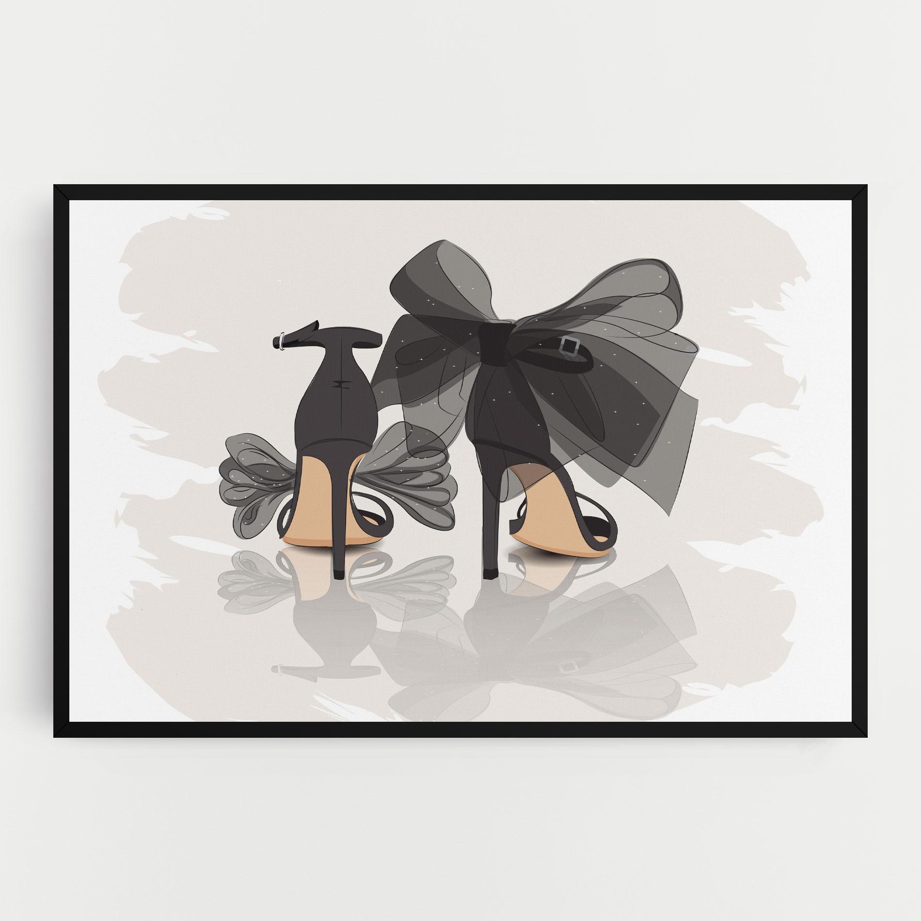 Vászonkép Black Bow Heels mockup 0