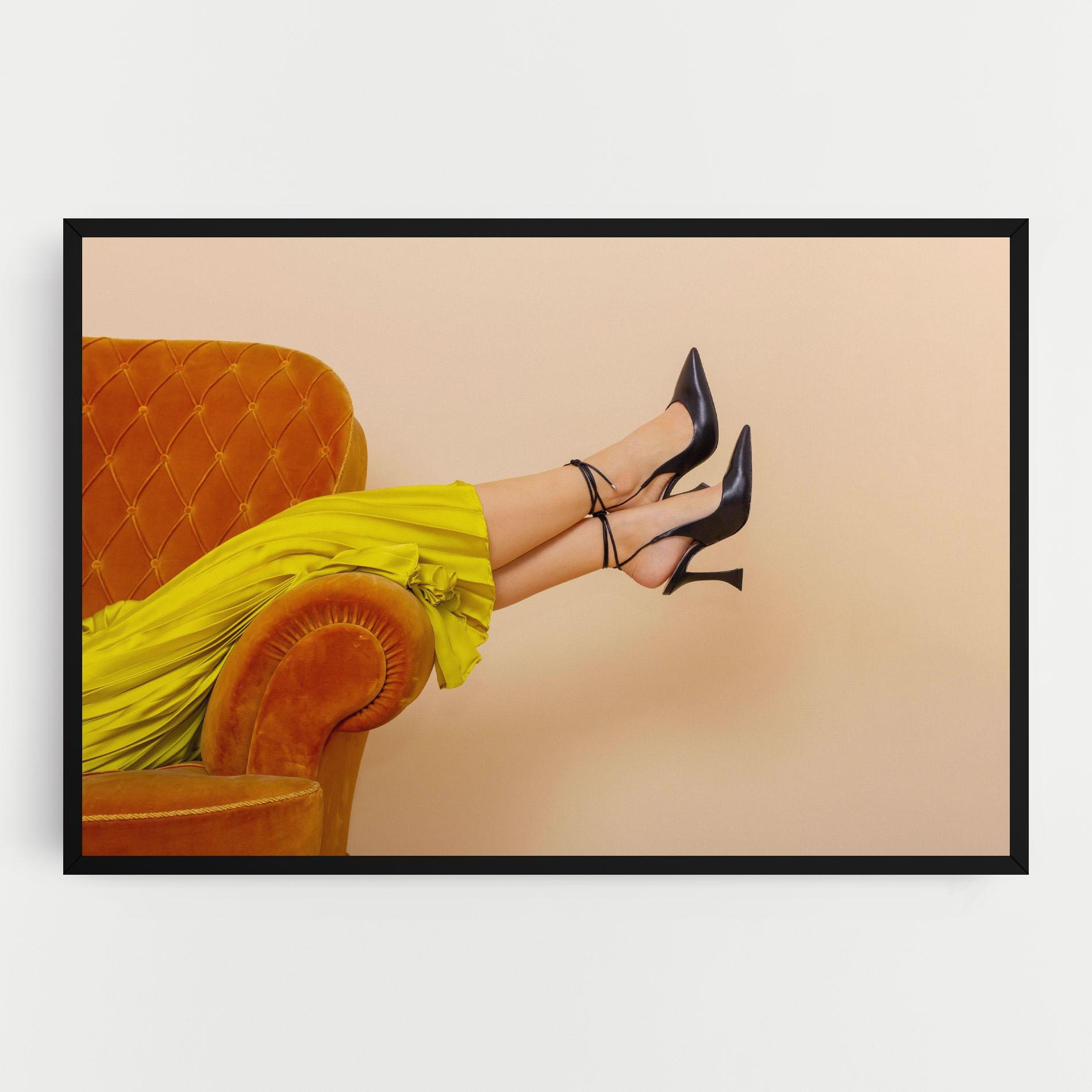 Vászonkép Black Heals On Cream mockup 0