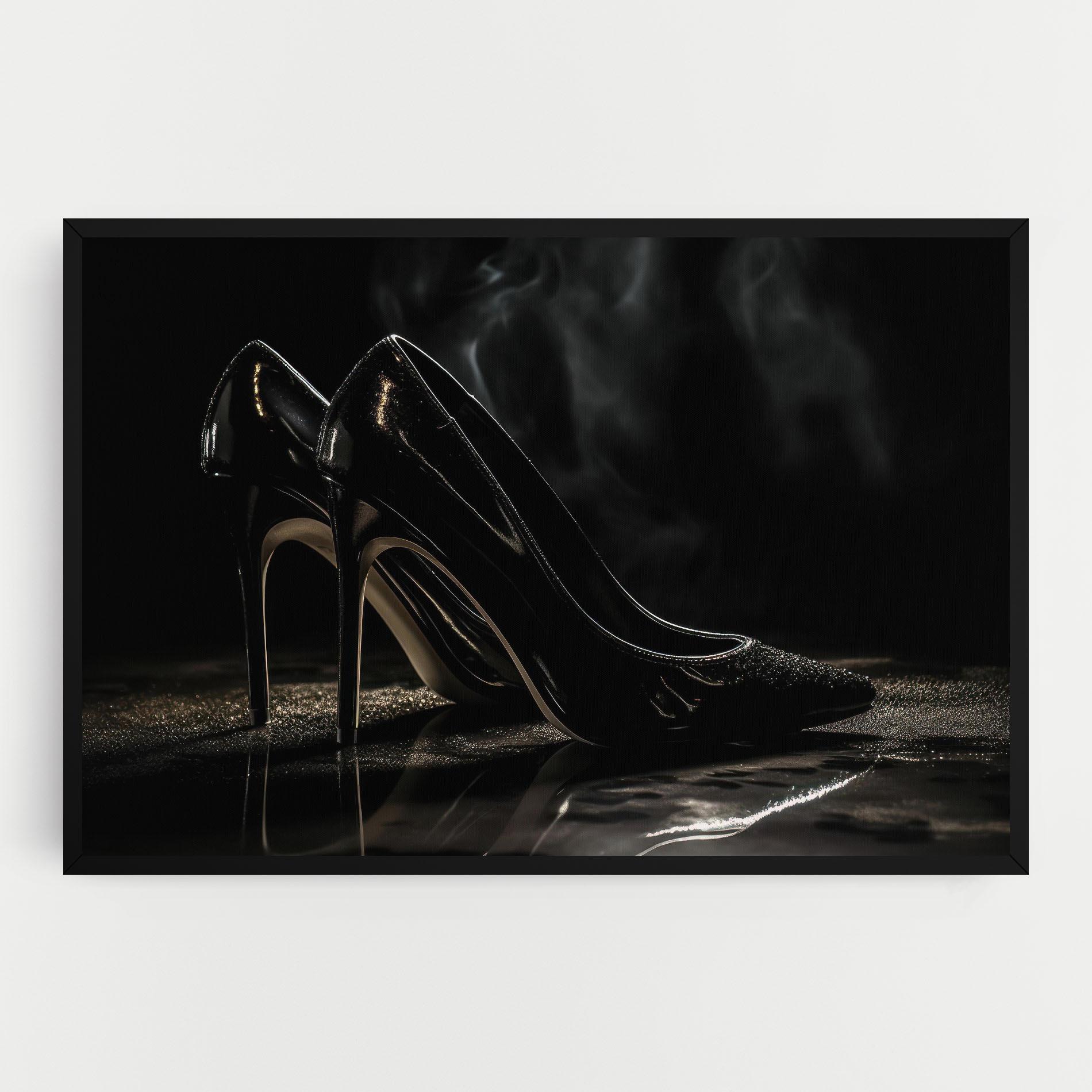 Vászonkép Black Leather Shoes mockup 0