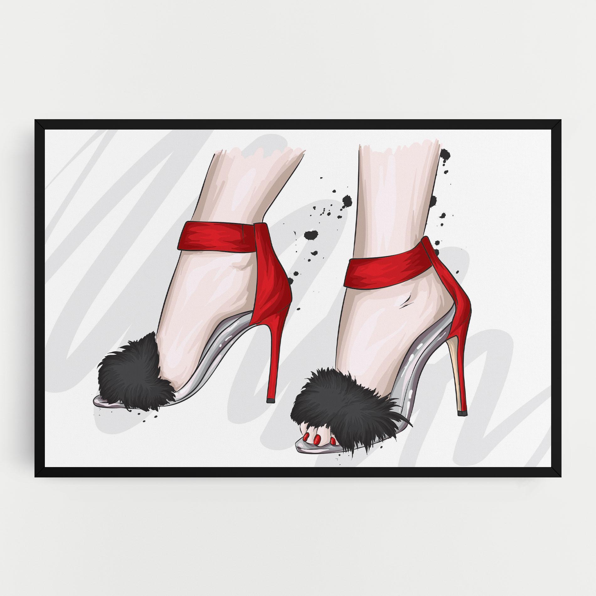 Vászonkép Black Red Heels mockup 0