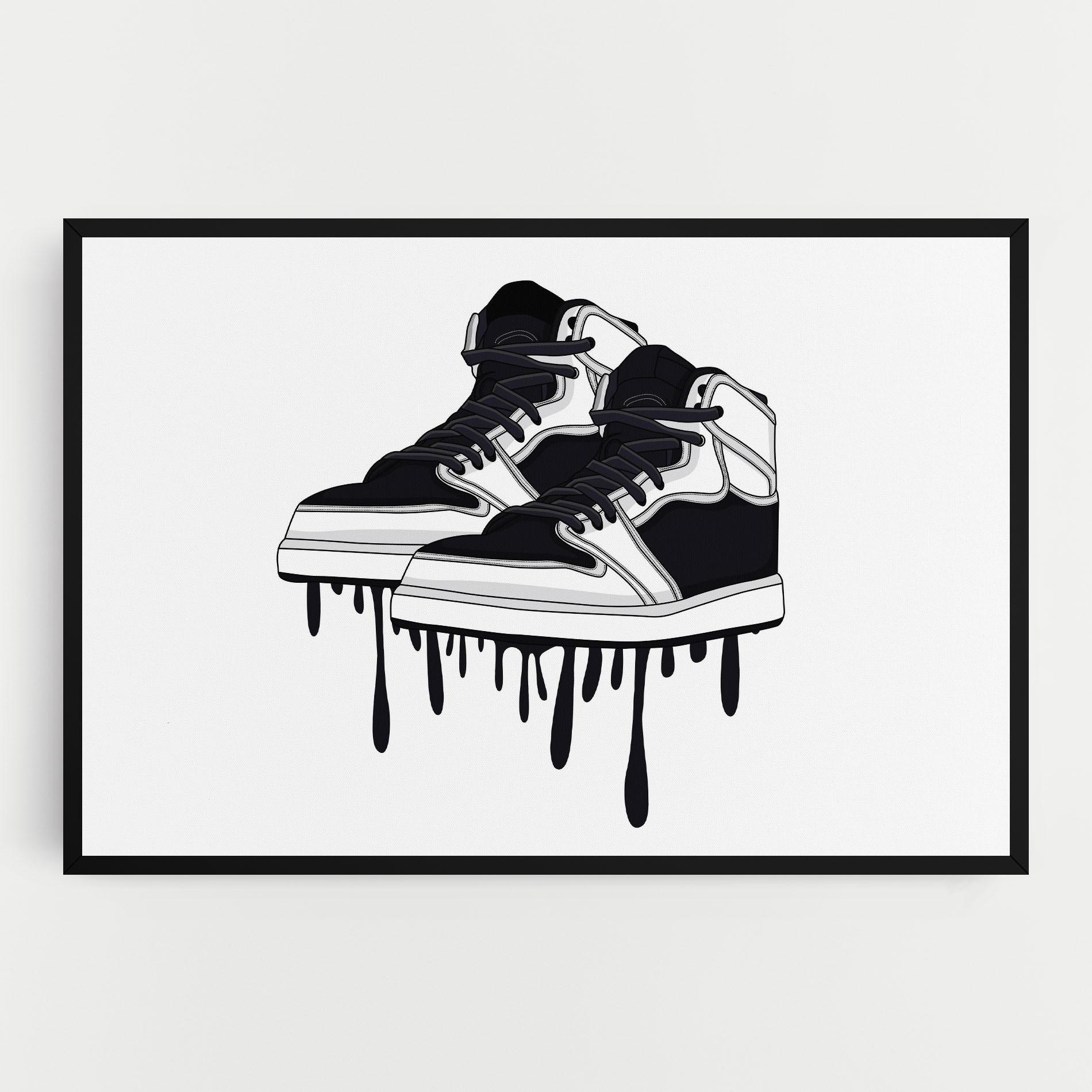 Vászonkép Black White Shoes mockup 0