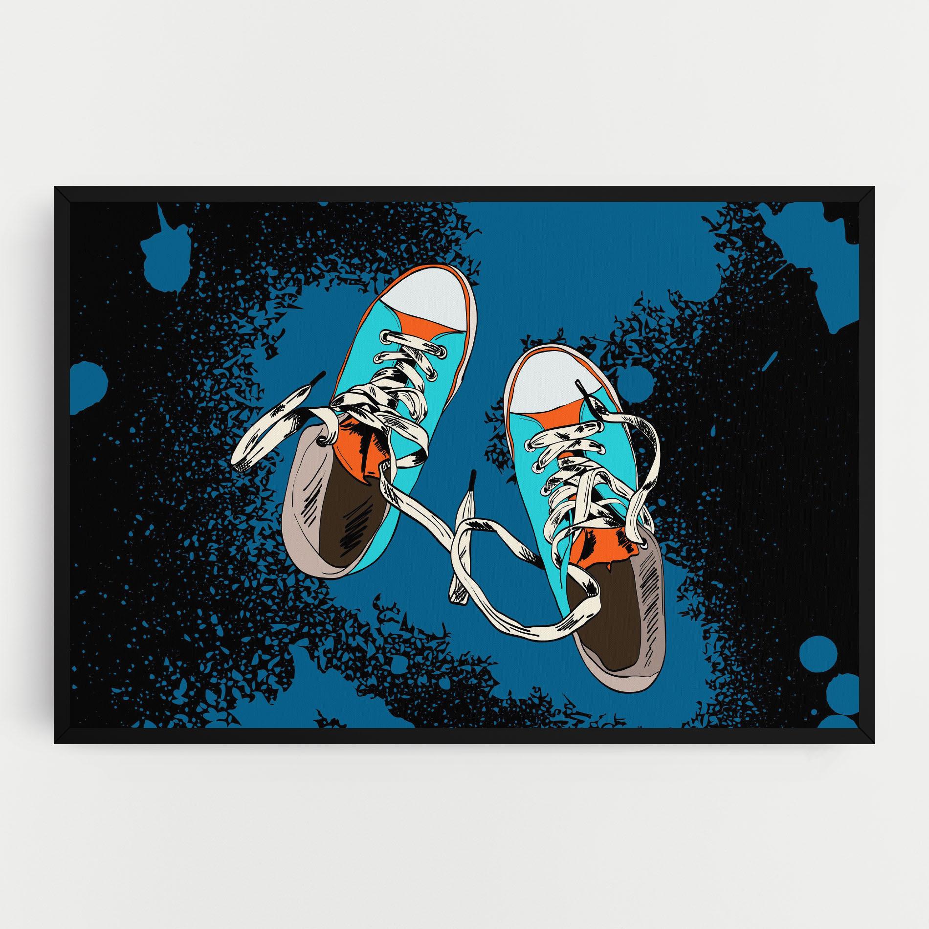 Vászonkép Blue Shoes Splash mockup 0