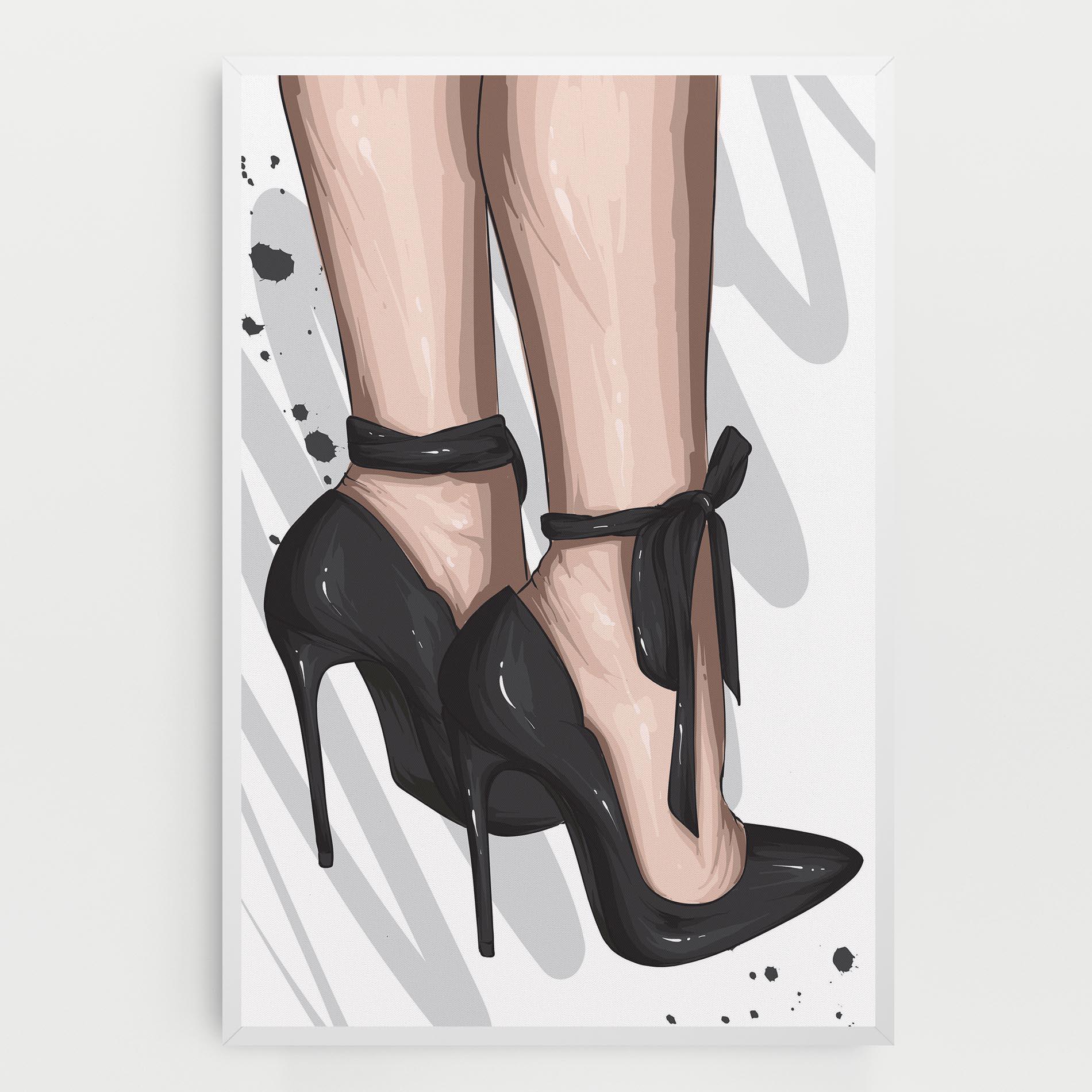 Vászonkép Black Woman Shoes mockup 0