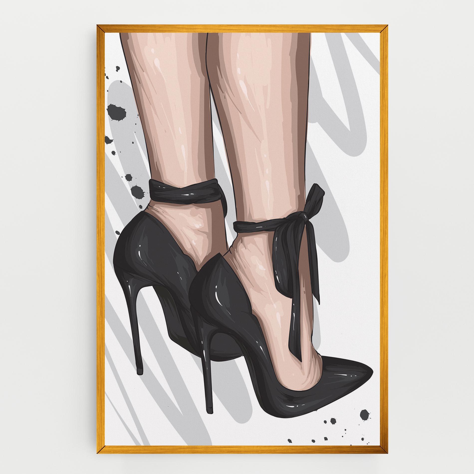 Vászonkép Black Woman Shoes mockup 0