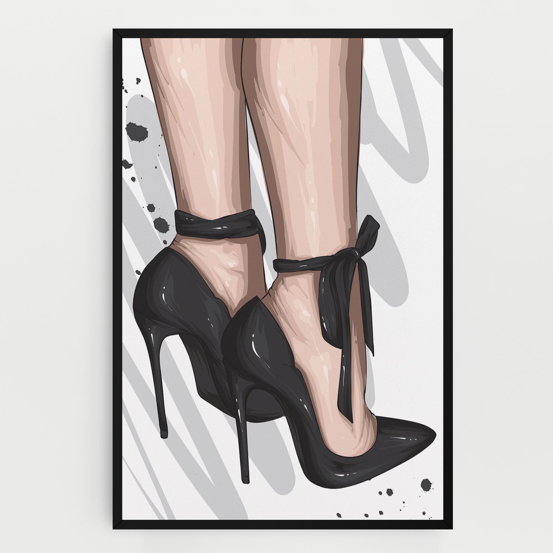 Vászonkép Black Woman Shoes mockup 0