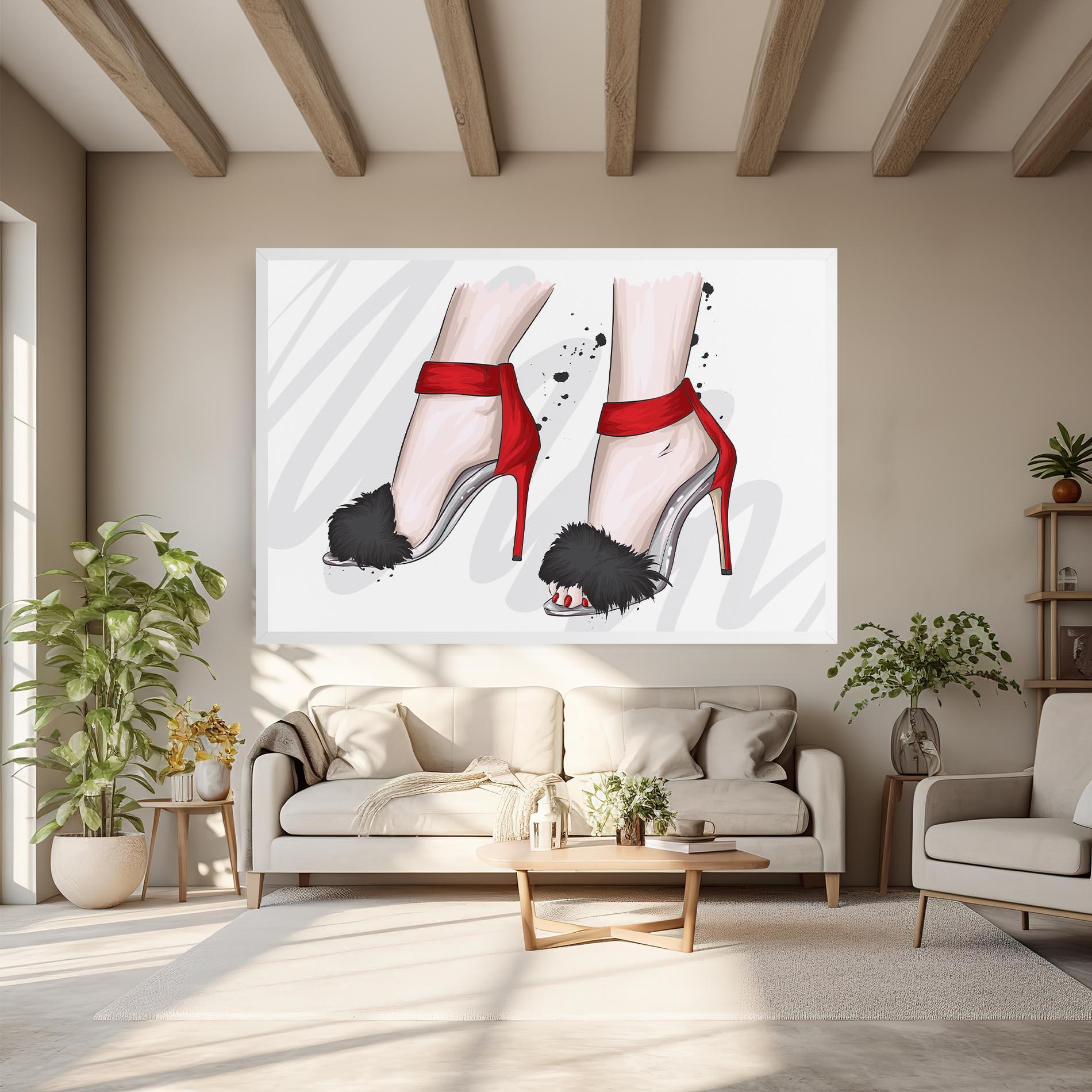 Vászonkép Black Red Heels mockup 6