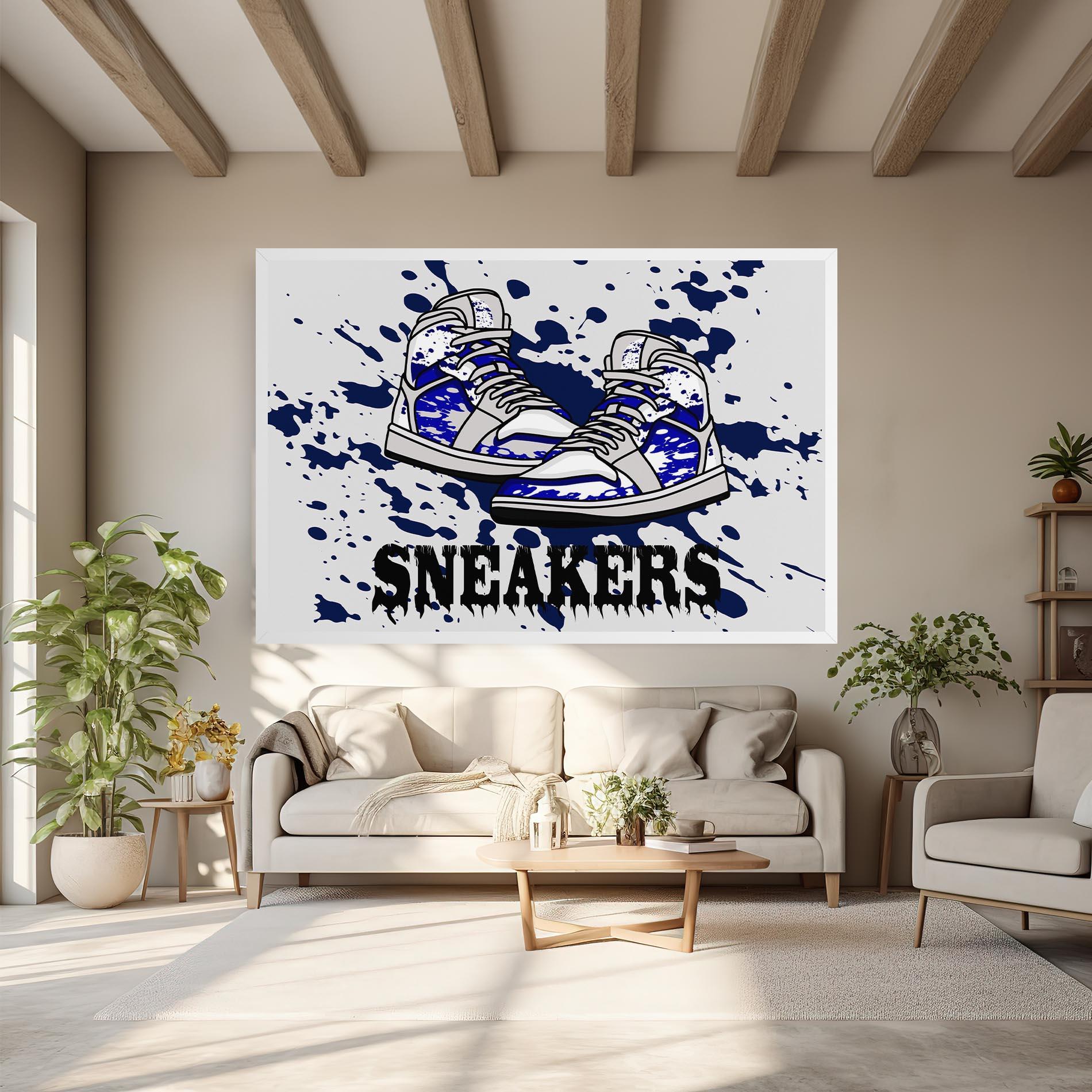 Vászonkép Dark Blue Sneakers mockup 6