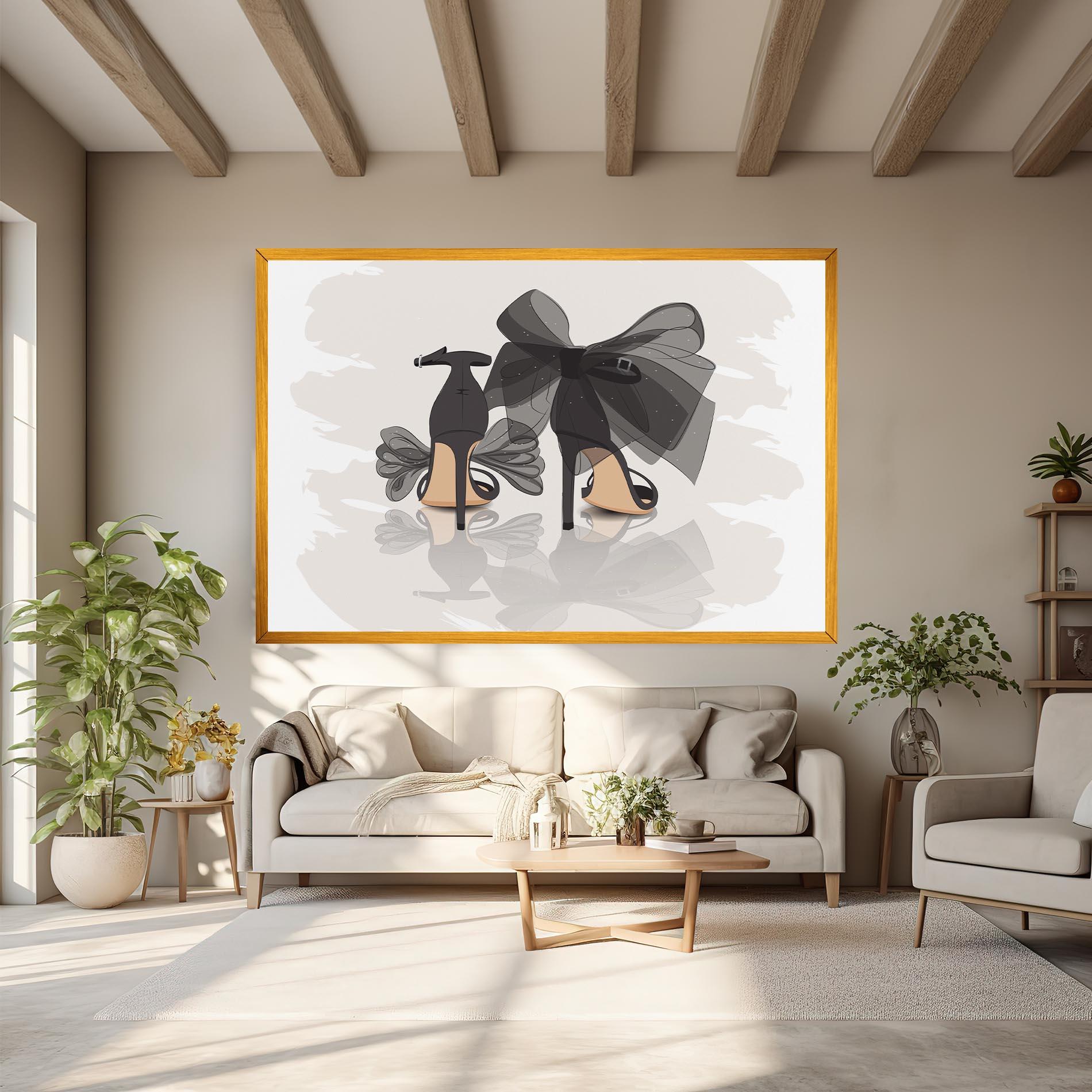 Vászonkép Black Bow Heels mockup 6