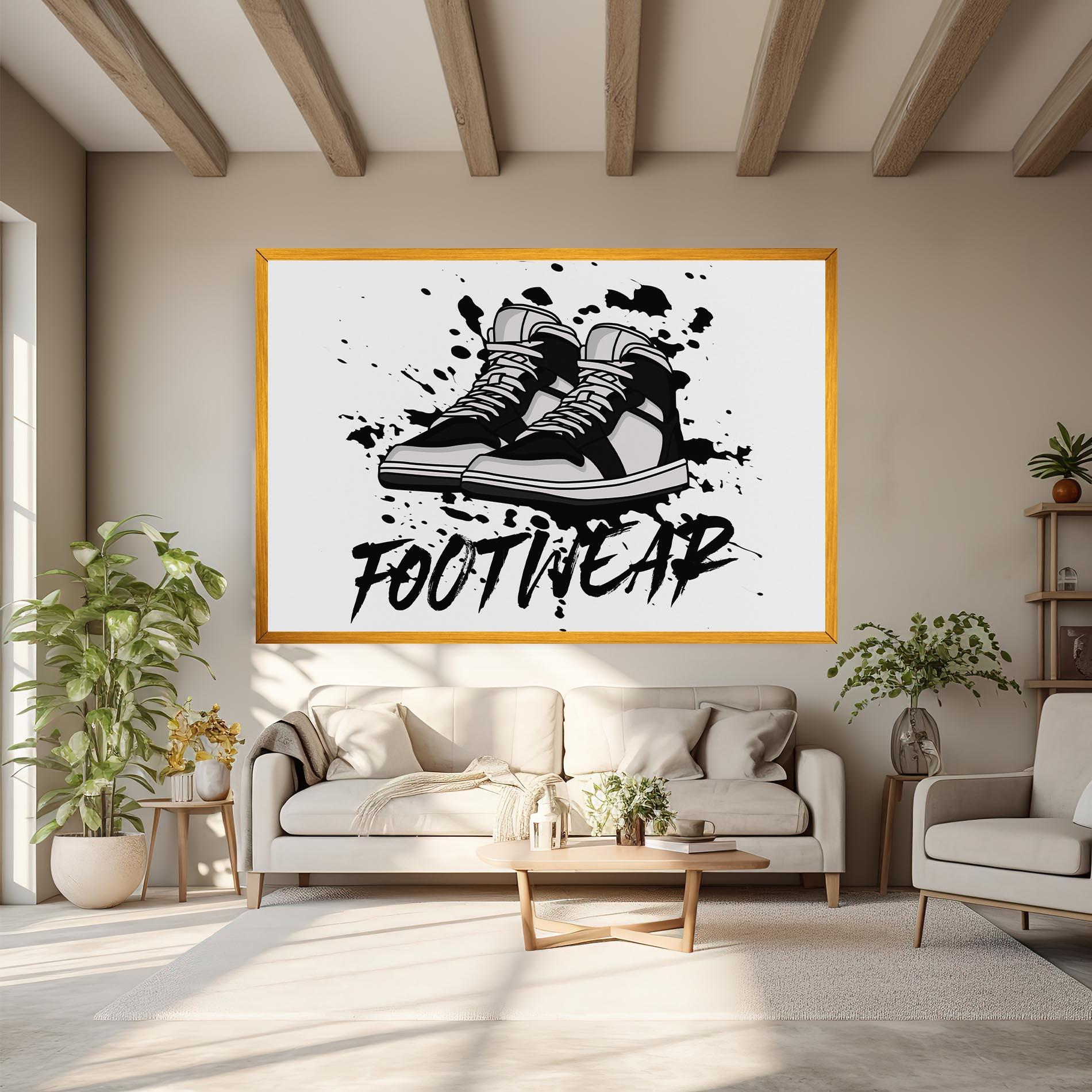 Vászonkép Black Footwear mockup 6