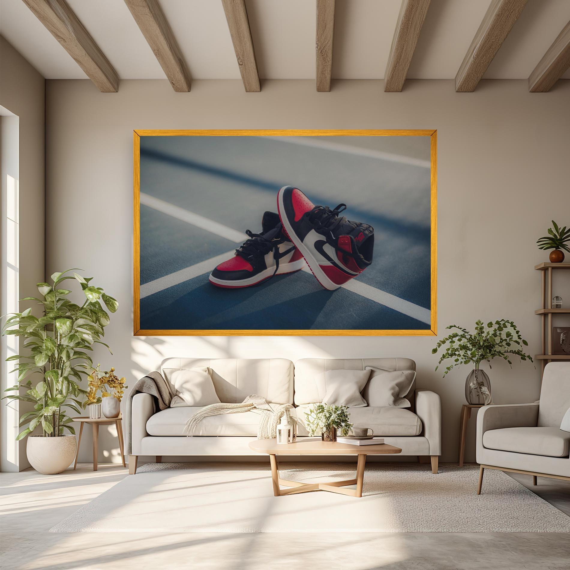 Vászonkép Cool Nike Red Jordan Air mockup 6