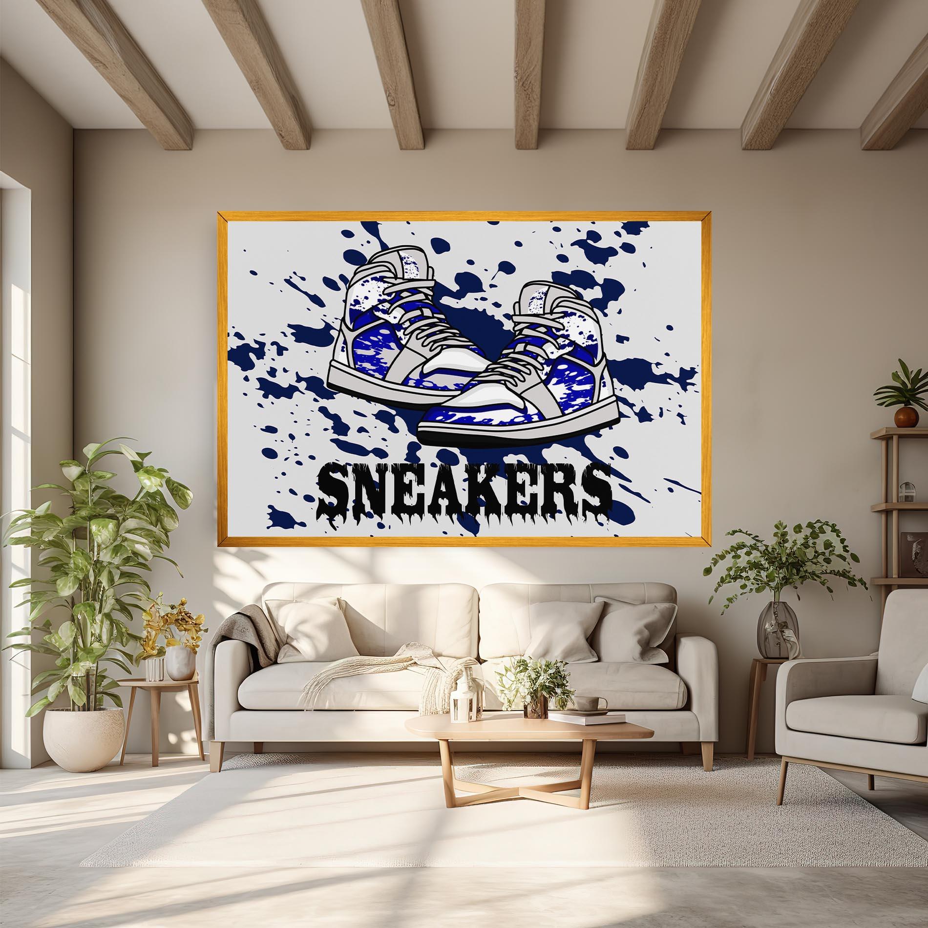 Vászonkép Dark Blue Sneakers mockup 6