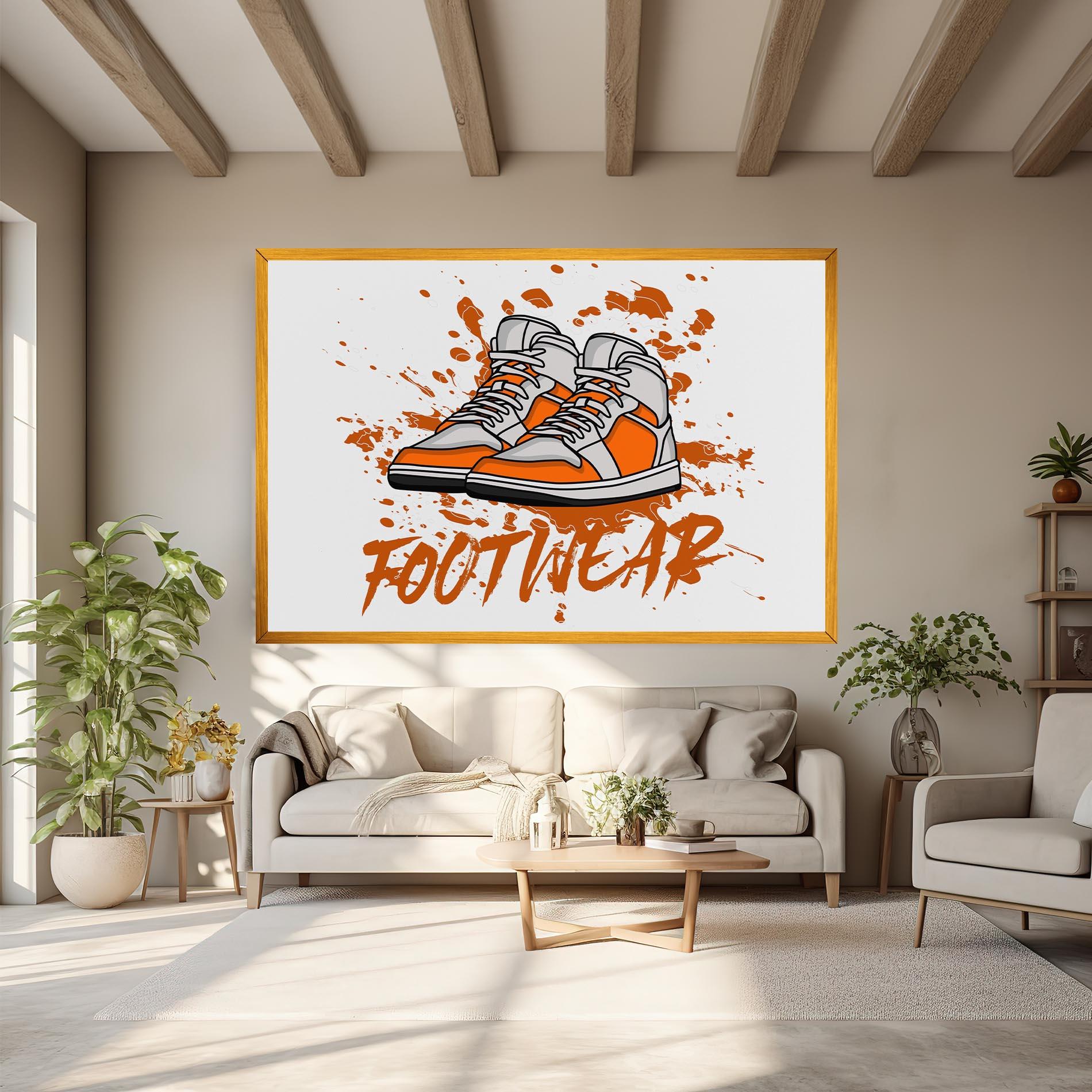 Vászonkép Orange Footwear mockup 6