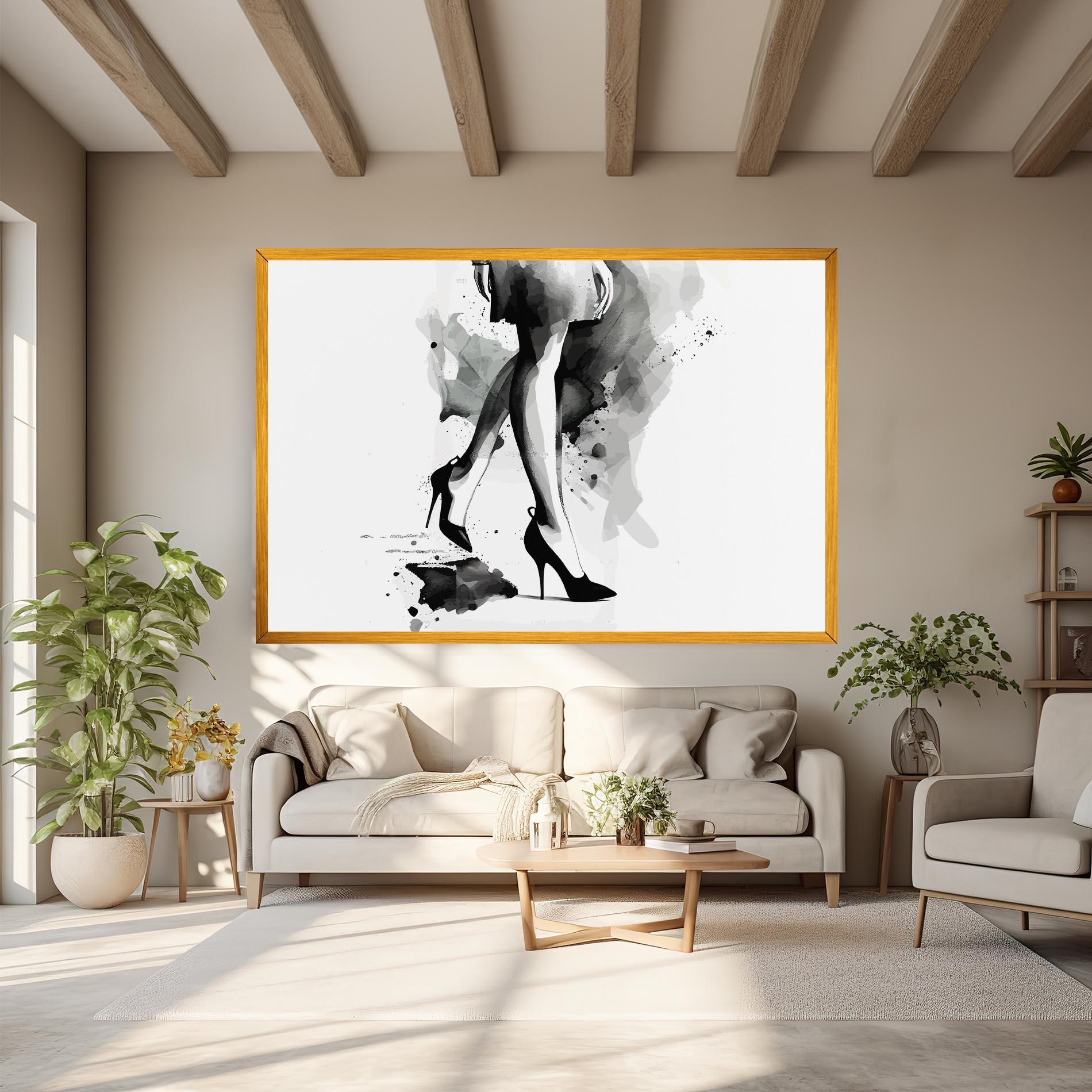 Vászonkép Watercolor Shoes mockup 6