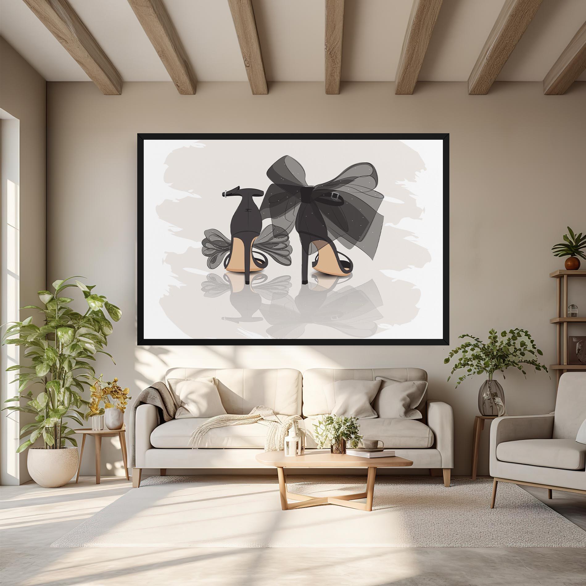 Vászonkép Black Bow Heels mockup 6