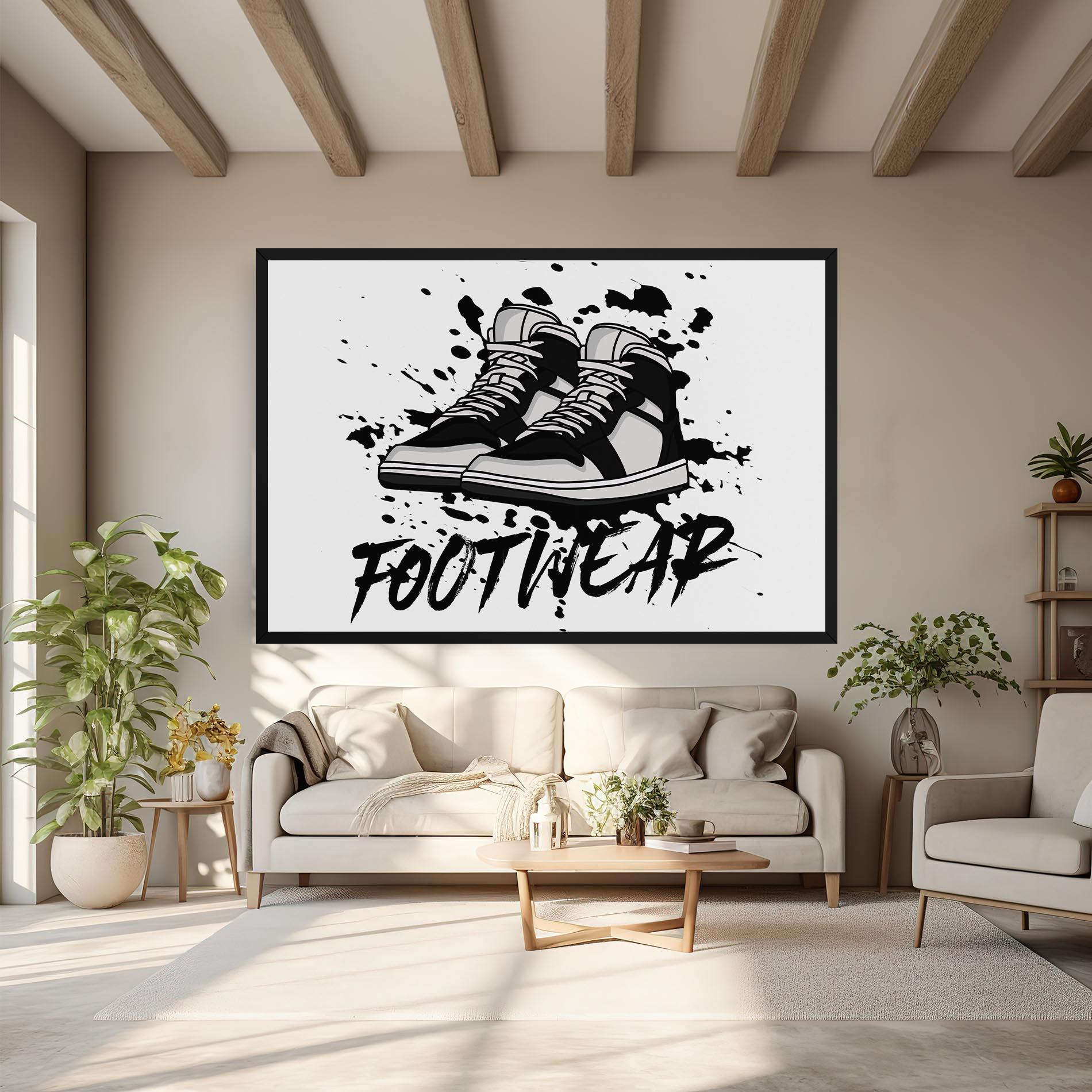 Vászonkép Black Footwear mockup 6