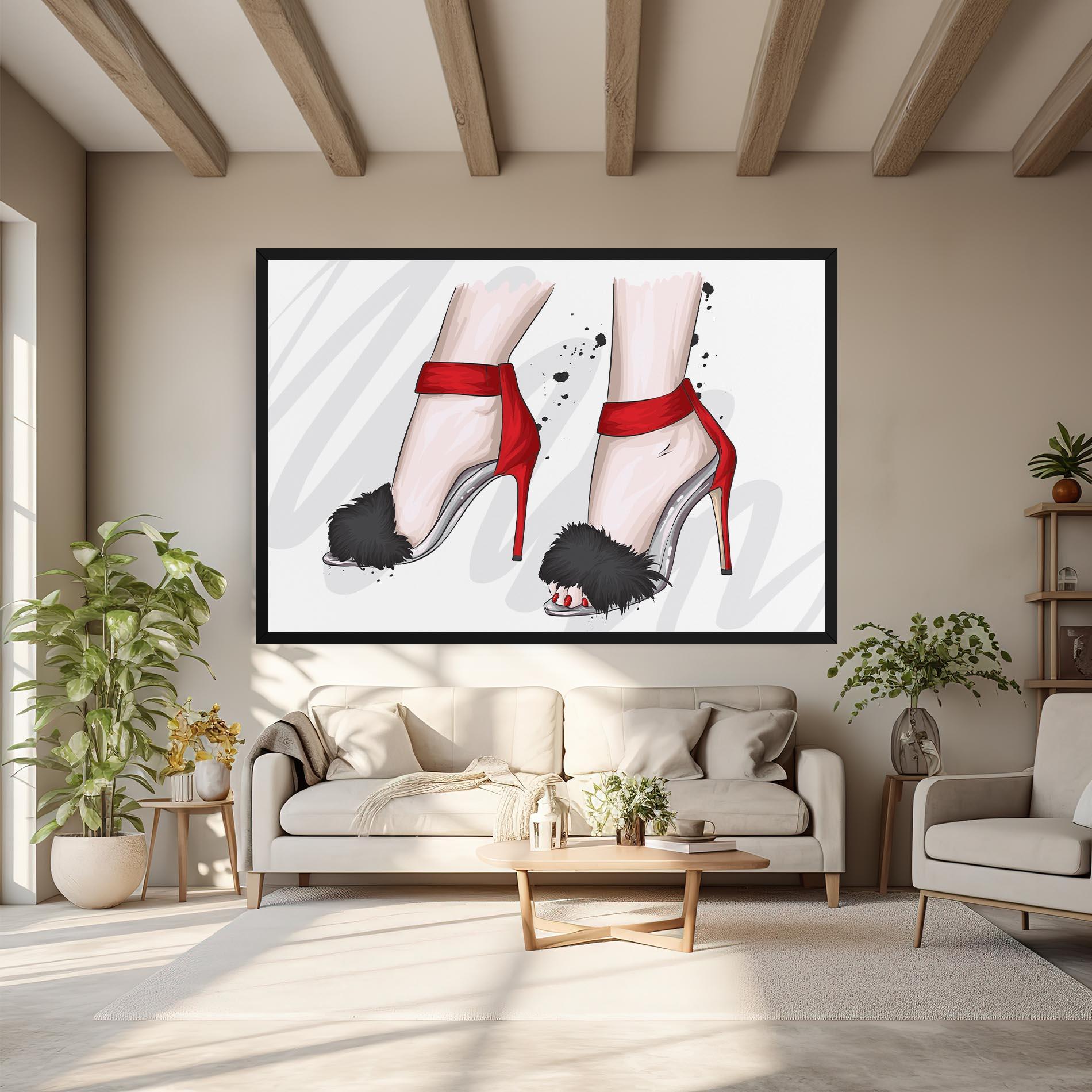 Vászonkép Black Red Heels mockup 6