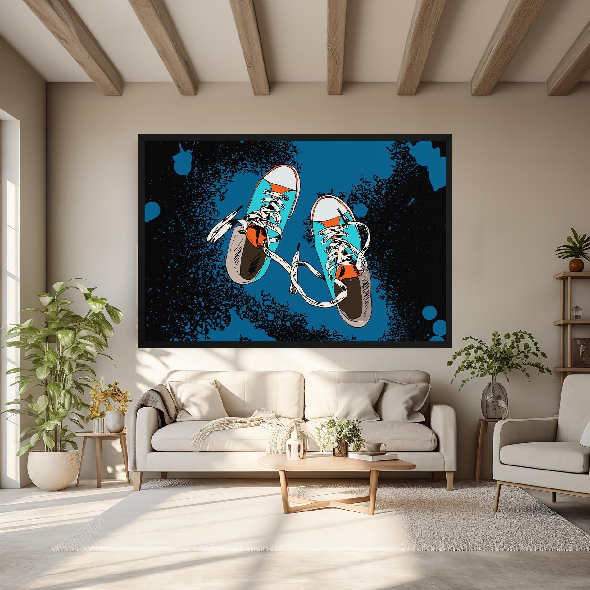 Vászonkép Blue Shoes Splash mockup 6