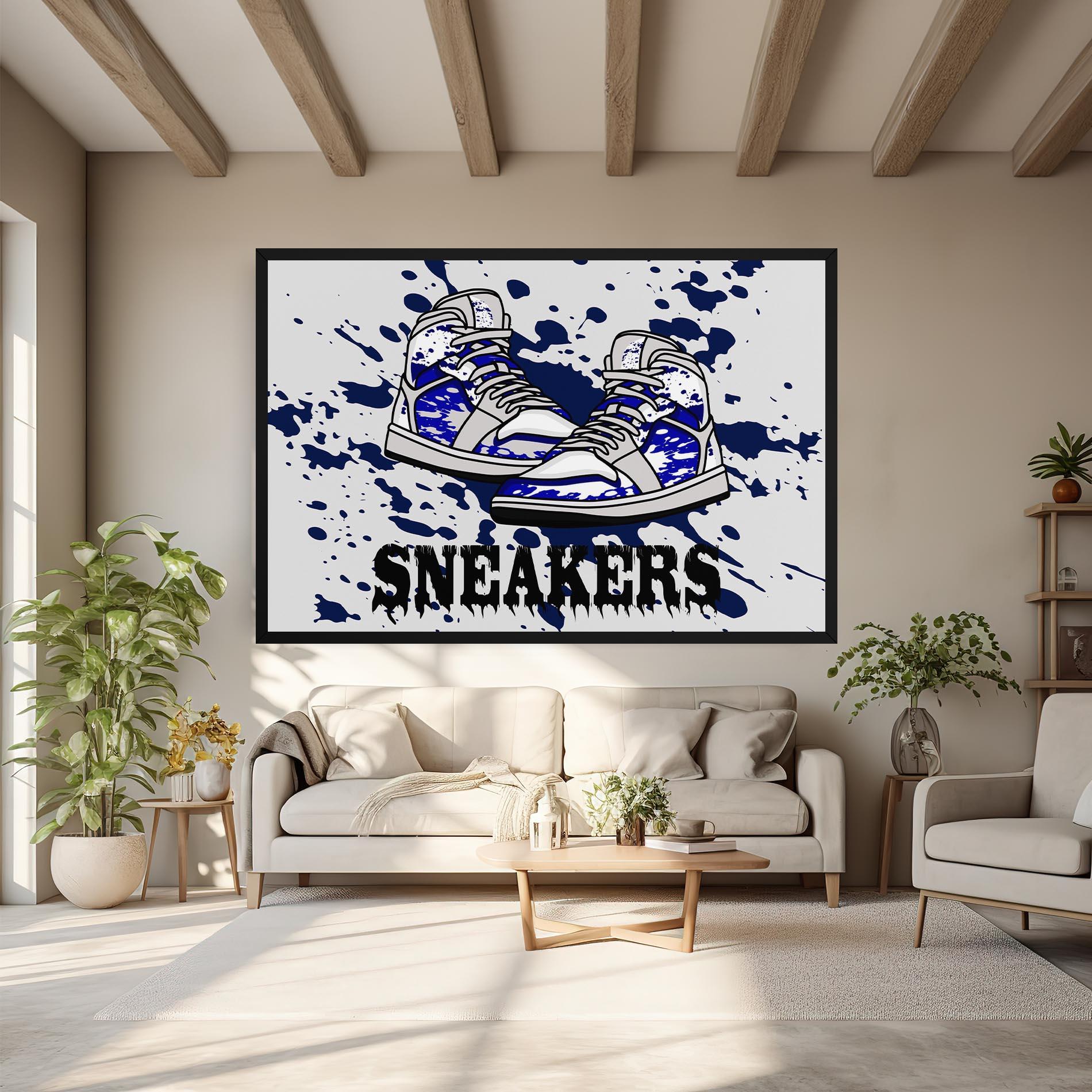 Vászonkép Dark Blue Sneakers mockup 6