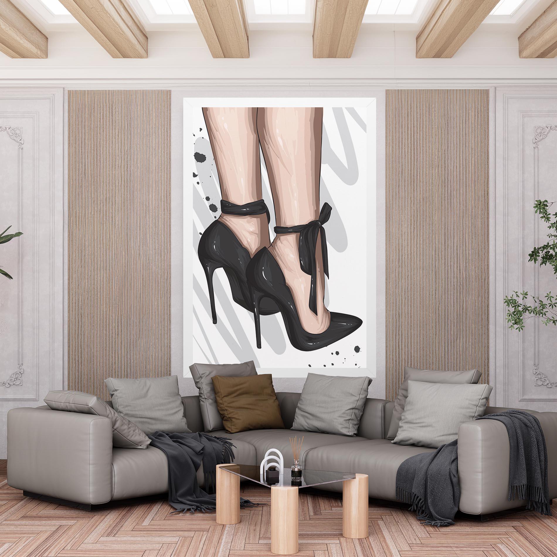 Vászonkép Black Woman Shoes mockup 6