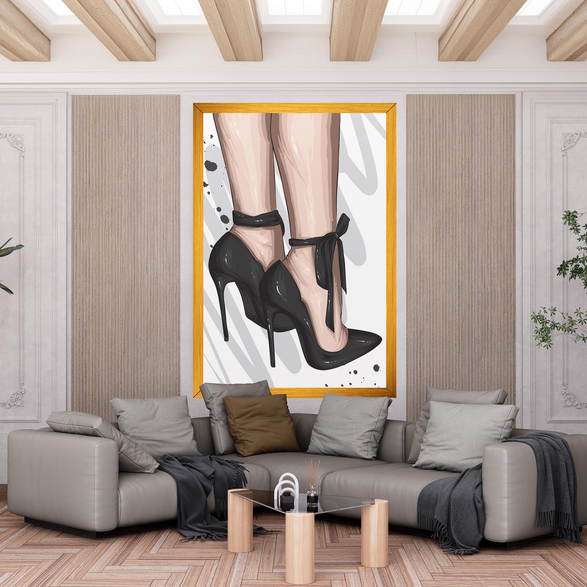 Vászonkép Black Woman Shoes mockup 6