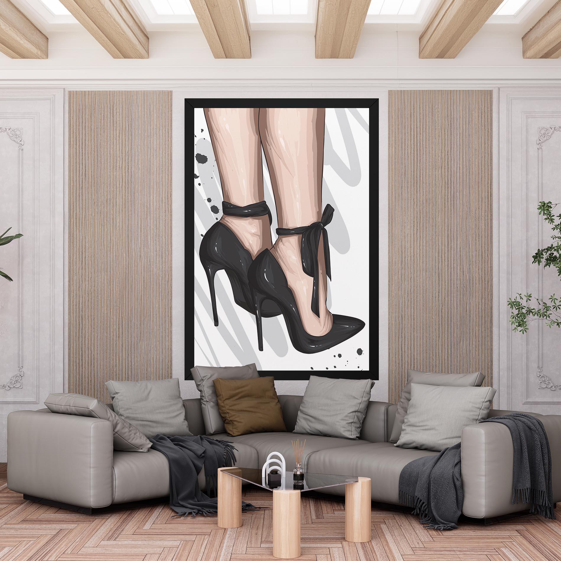 Vászonkép Black Woman Shoes mockup 6
