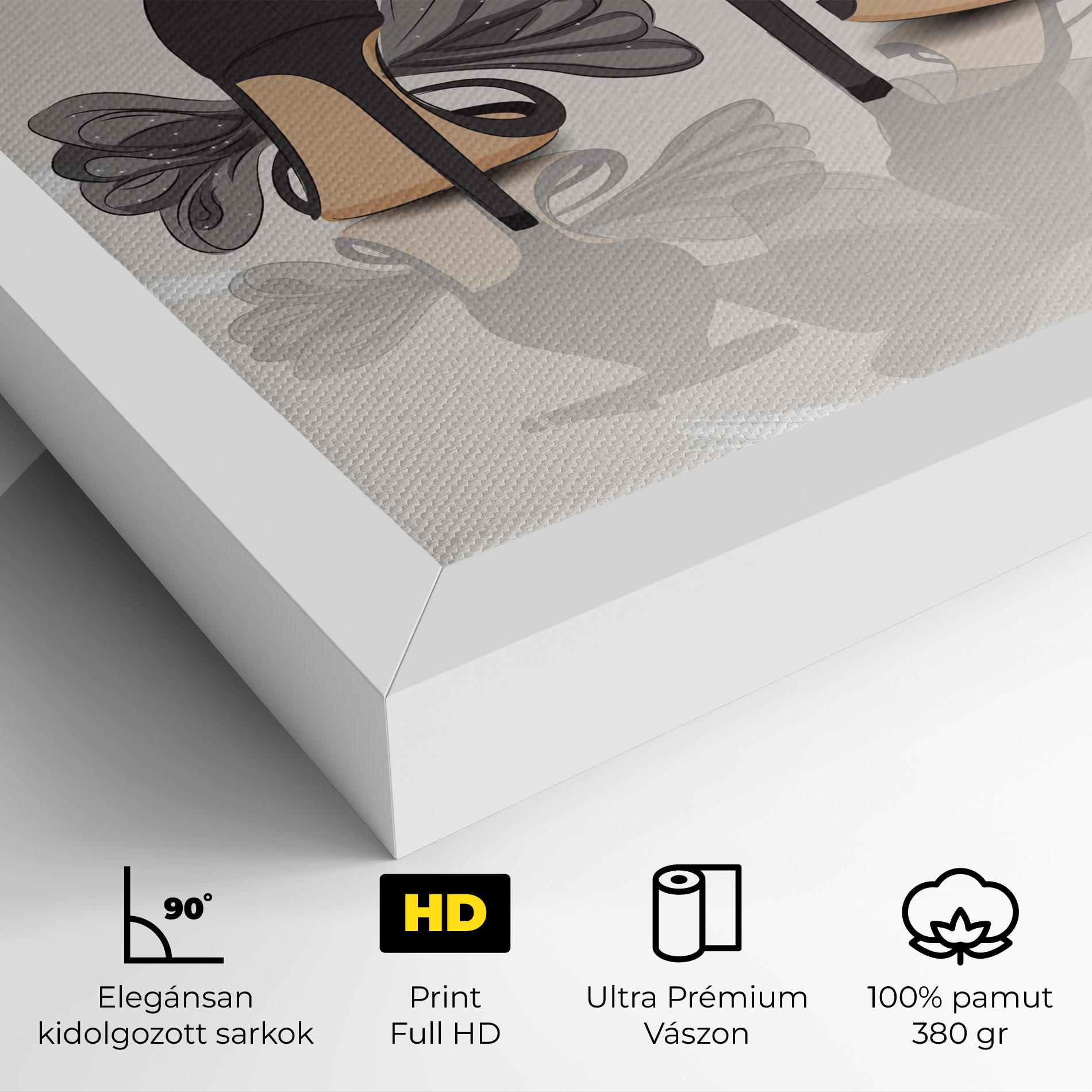 Vászonkép Black Bow Heels mockup 4