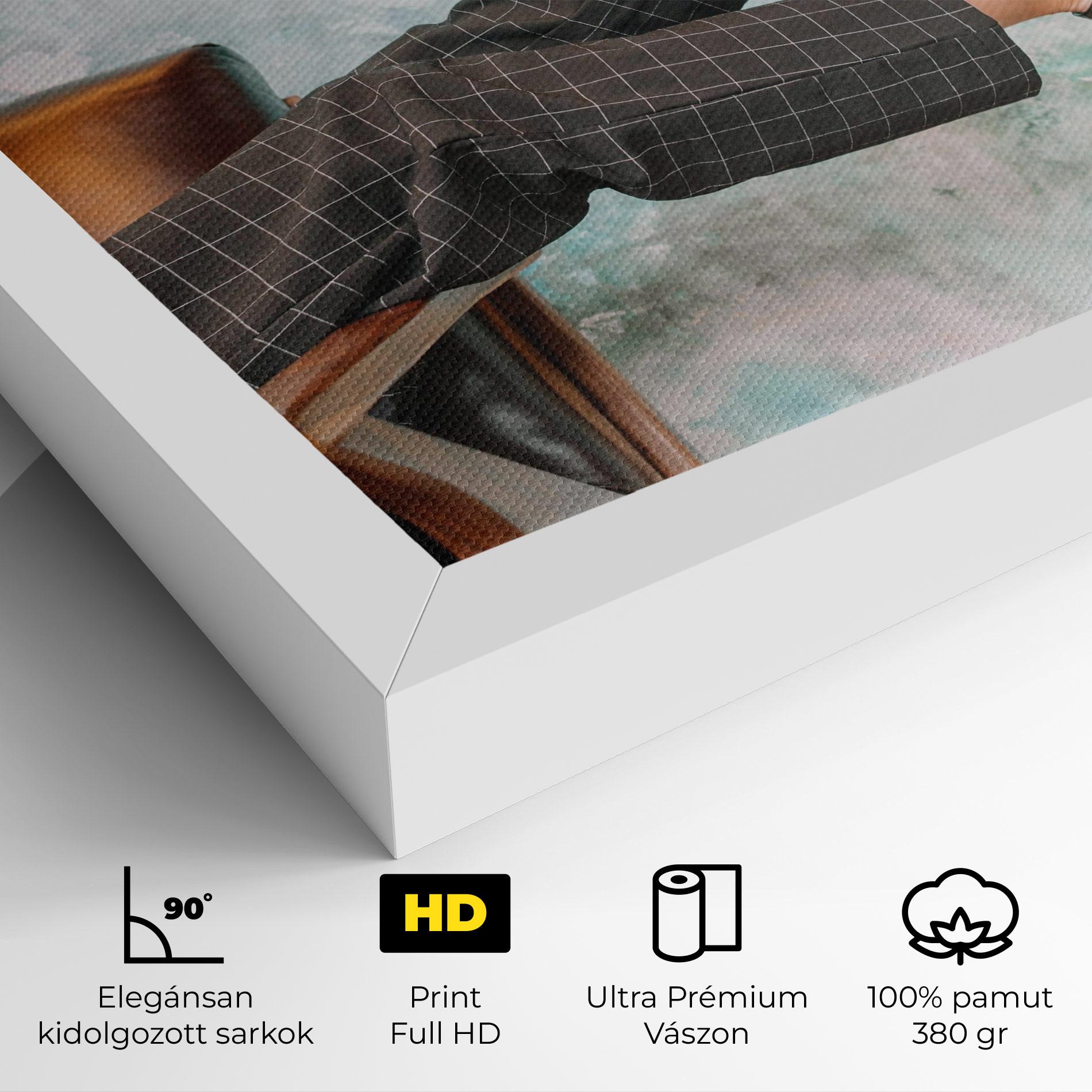 Vászonkép Black Shoes On Chair mockup 4