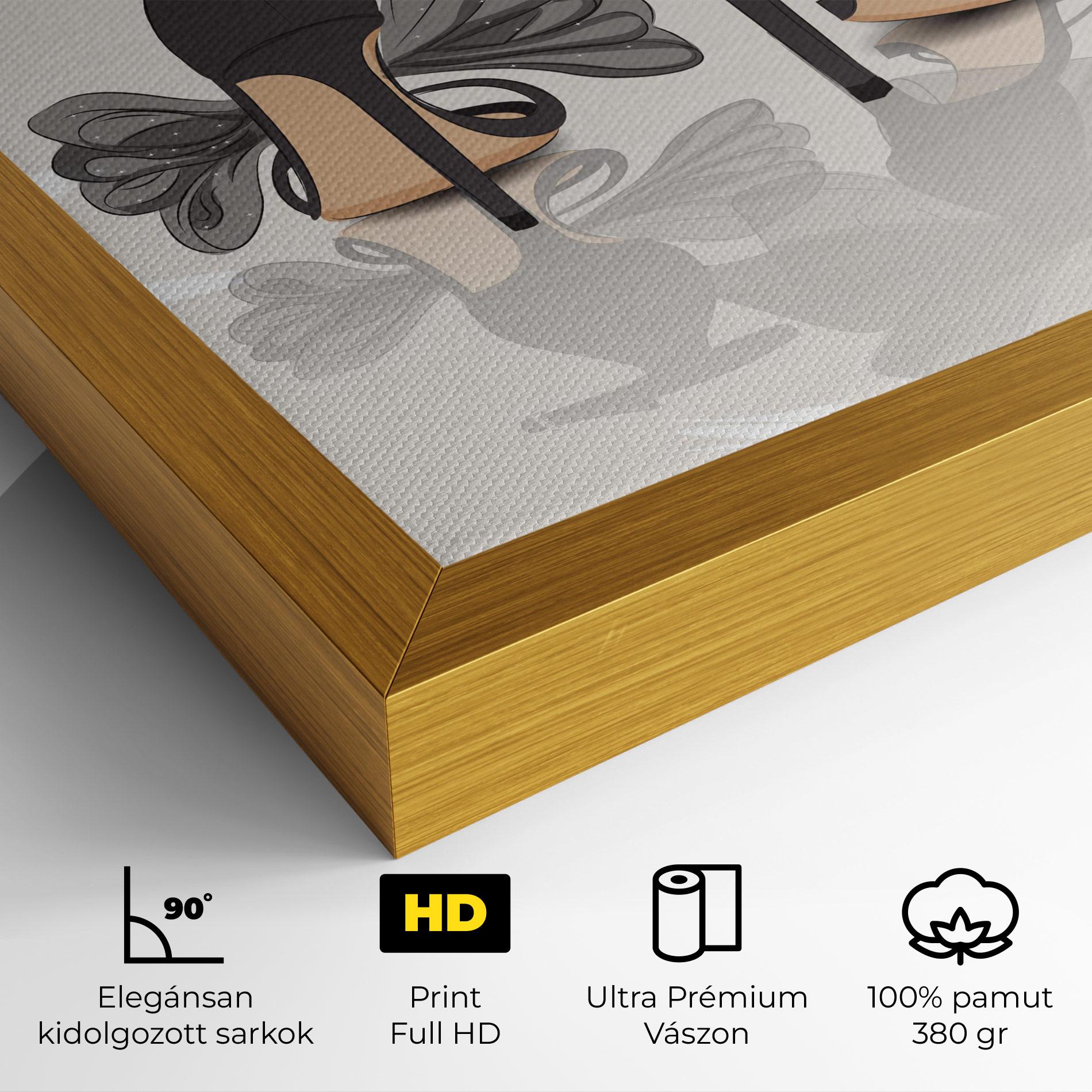 Vászonkép Black Bow Heels mockup 4