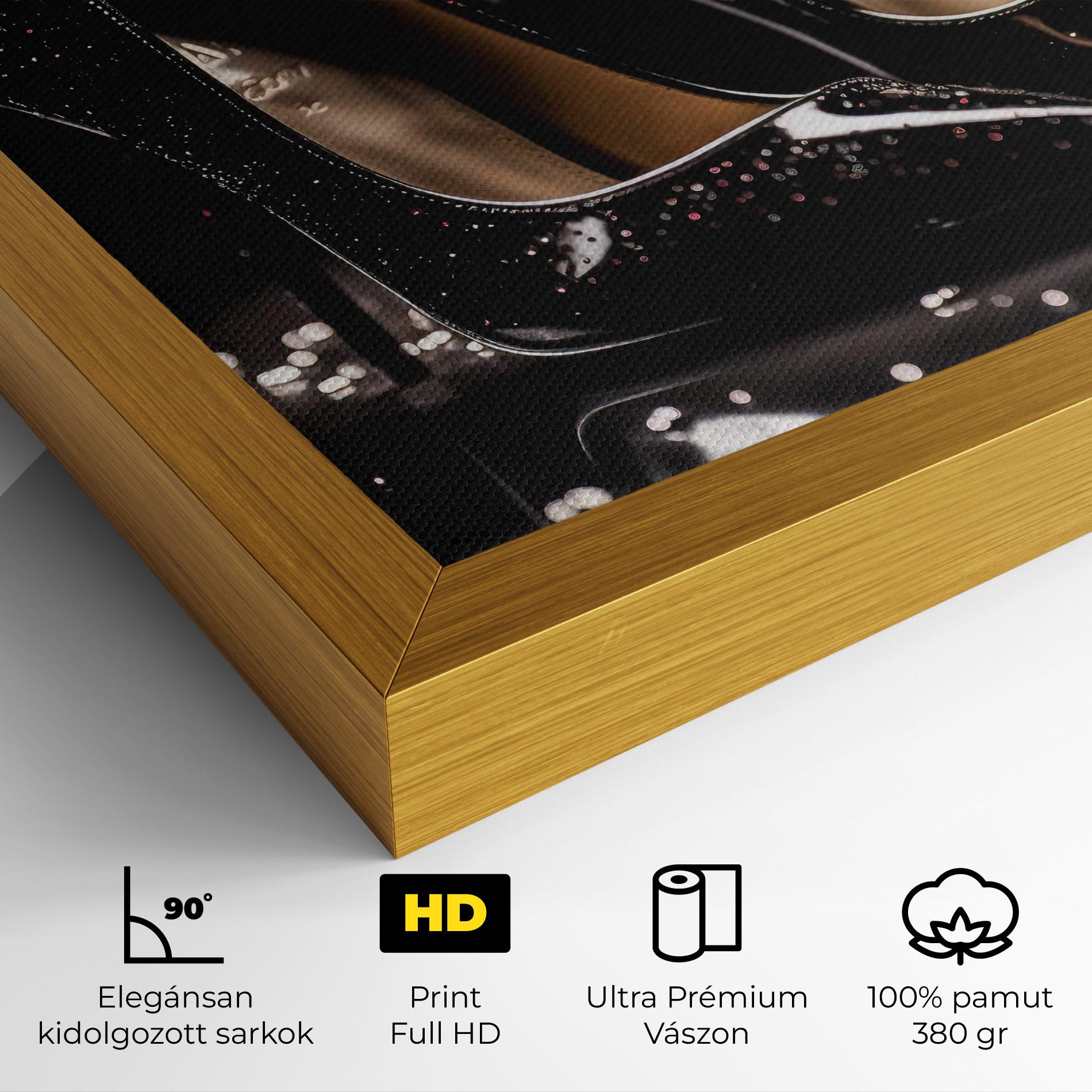 Vászonkép Black Leather Shoe mockup 4