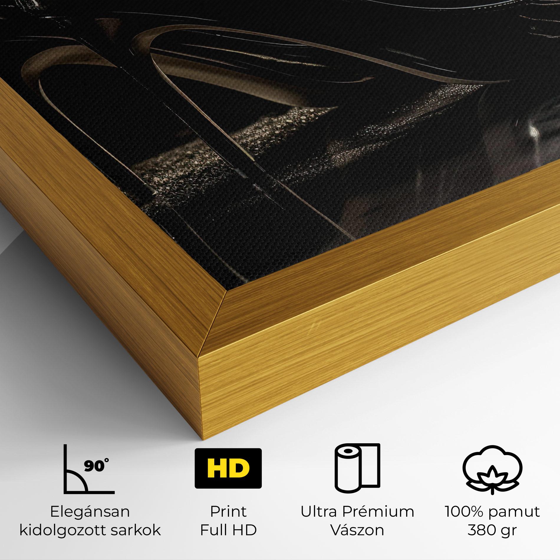 Vászonkép Black Leather Shoes mockup 4