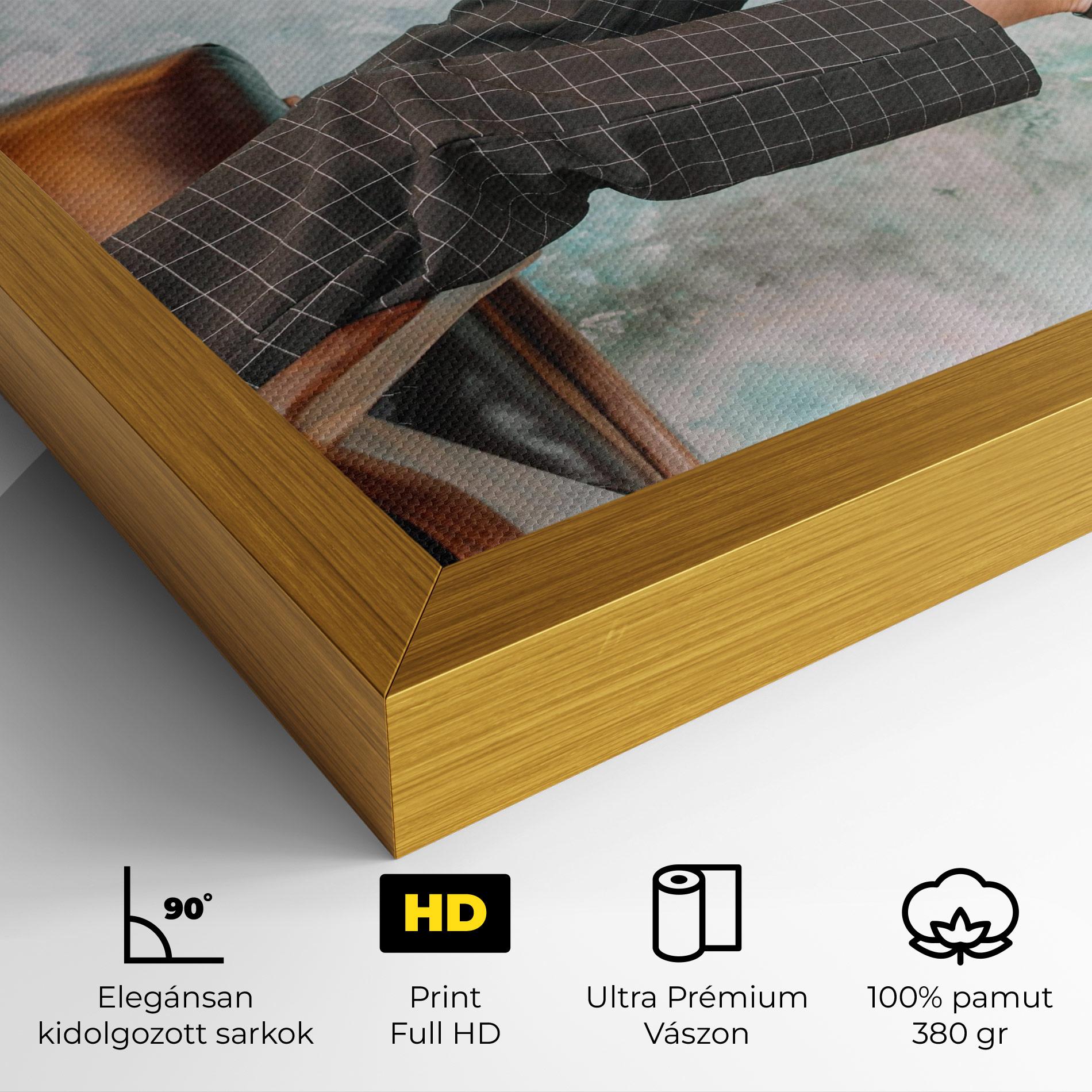 Vászonkép Black Shoes On Chair mockup 4