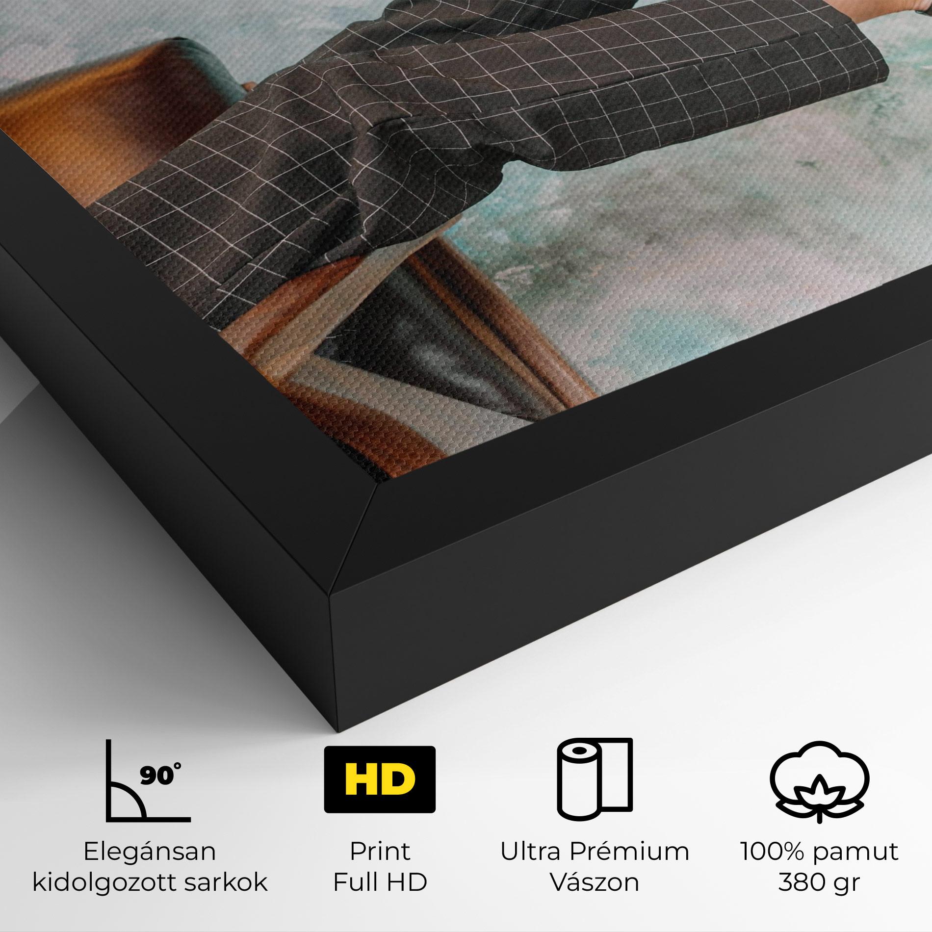 Vászonkép Black Shoes On Chair mockup 4