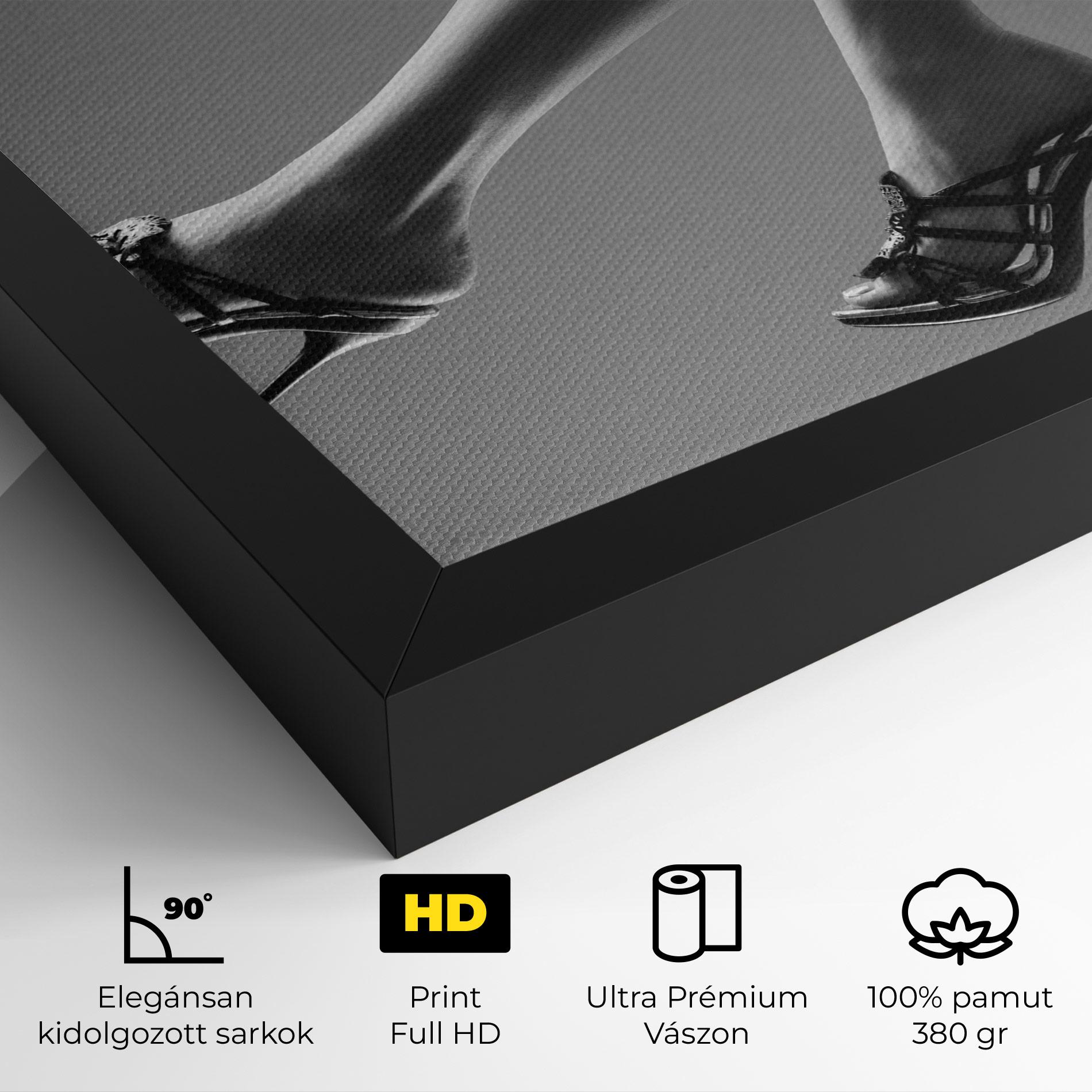 Vászonkép Black Shoes On Grey mockup 4