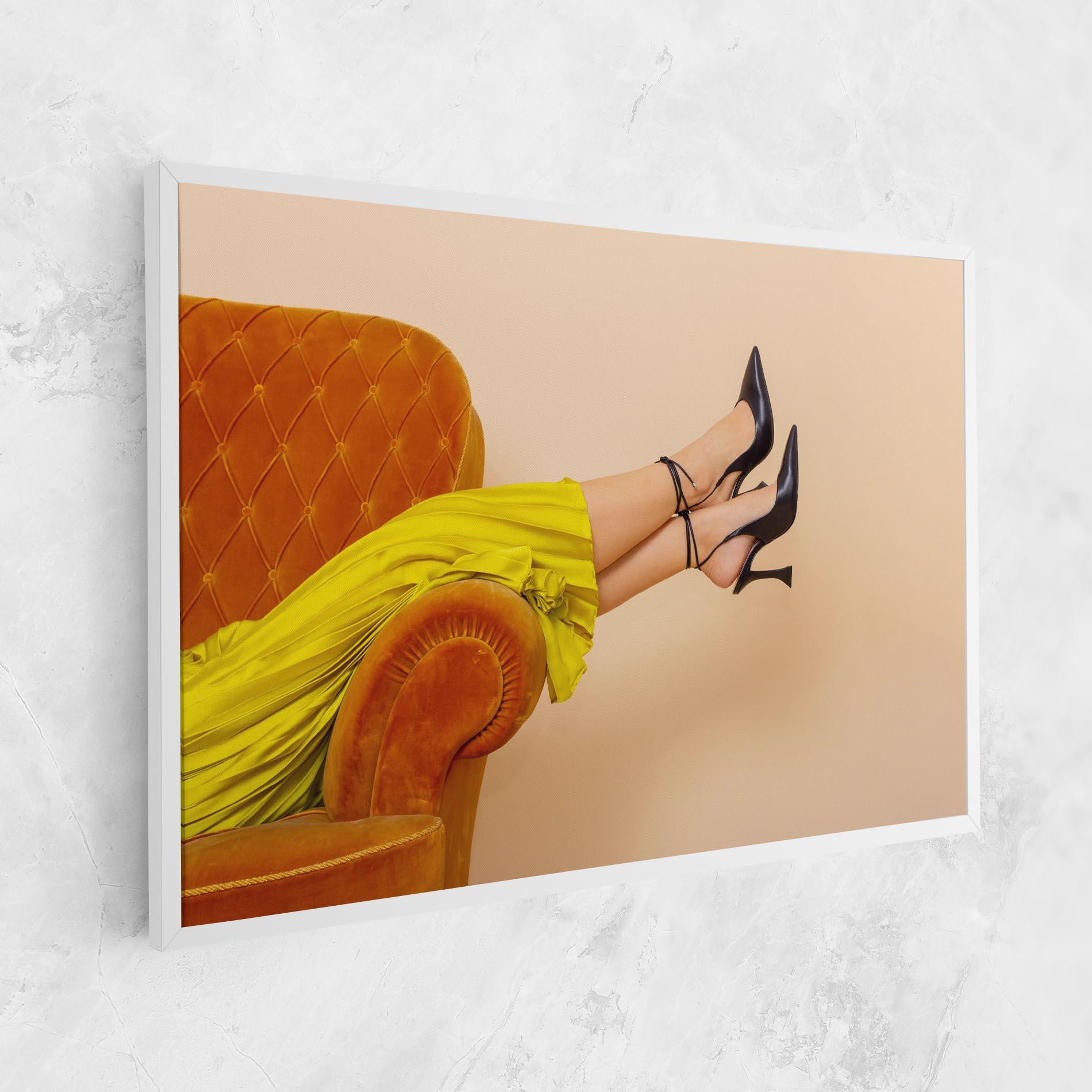 Vászonkép Black Heals On Cream mockup 1