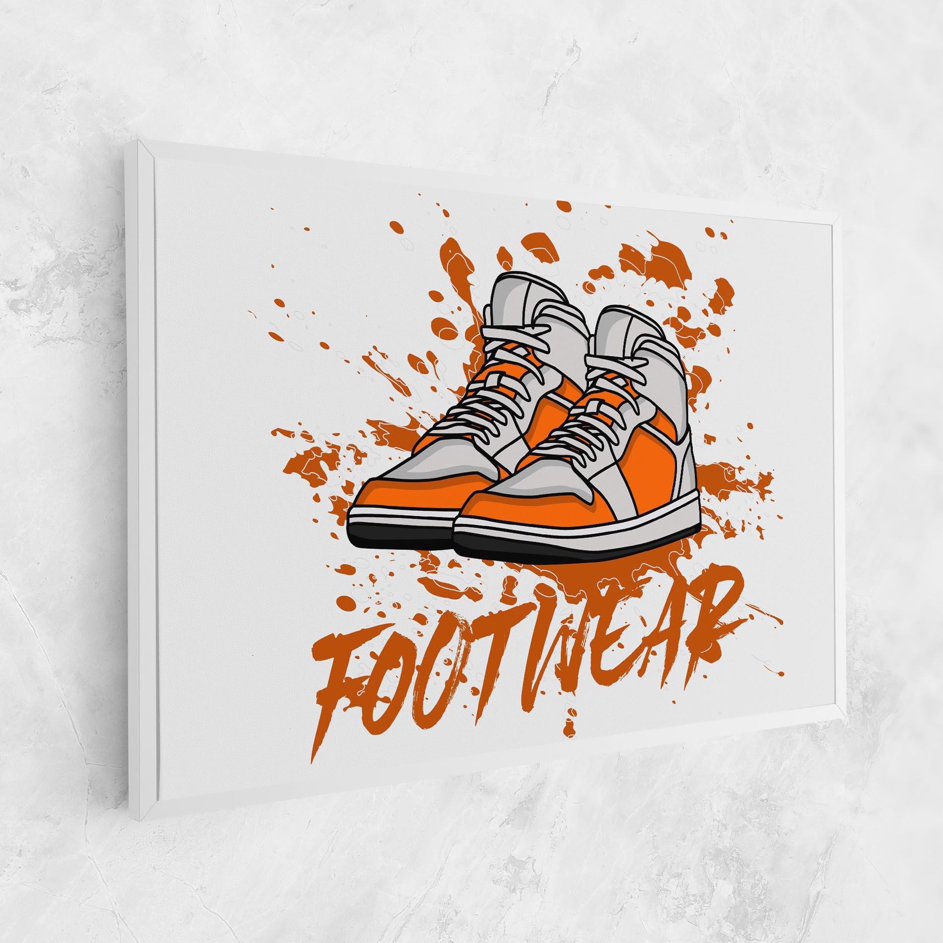 Vászonkép Orange Footwear mockup 1