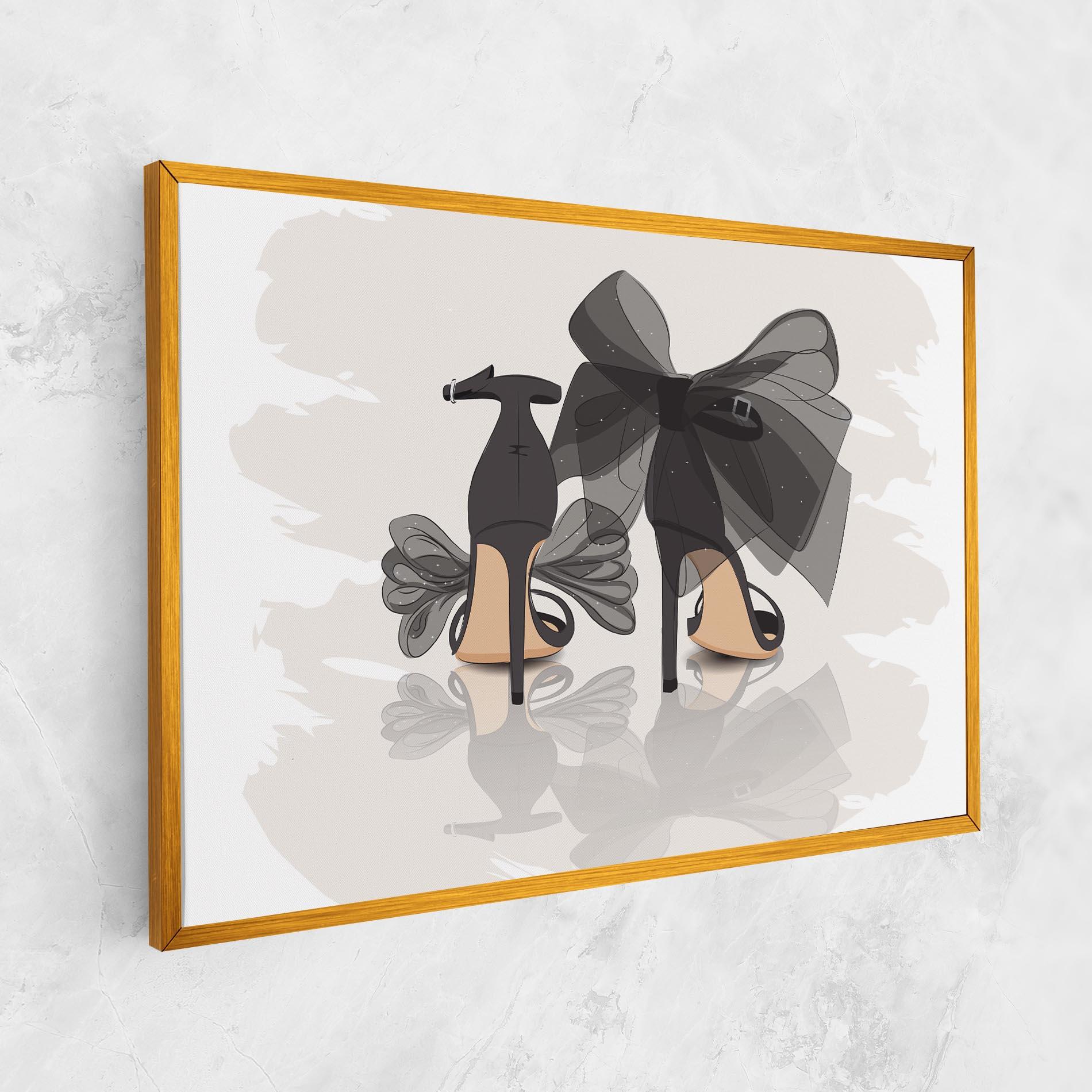 Vászonkép Black Bow Heels mockup 1