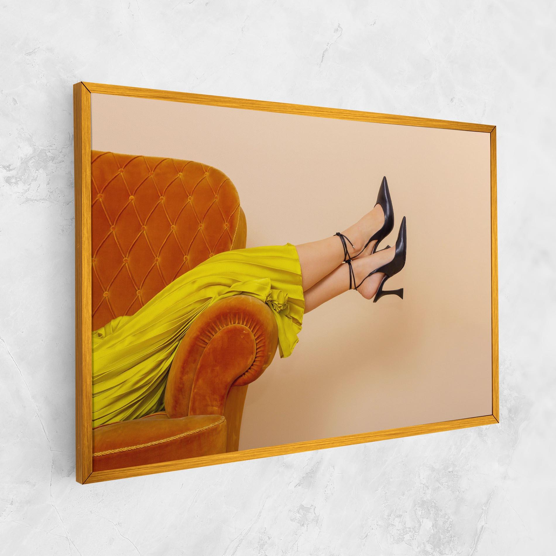 Vászonkép Black Heals On Cream mockup 1