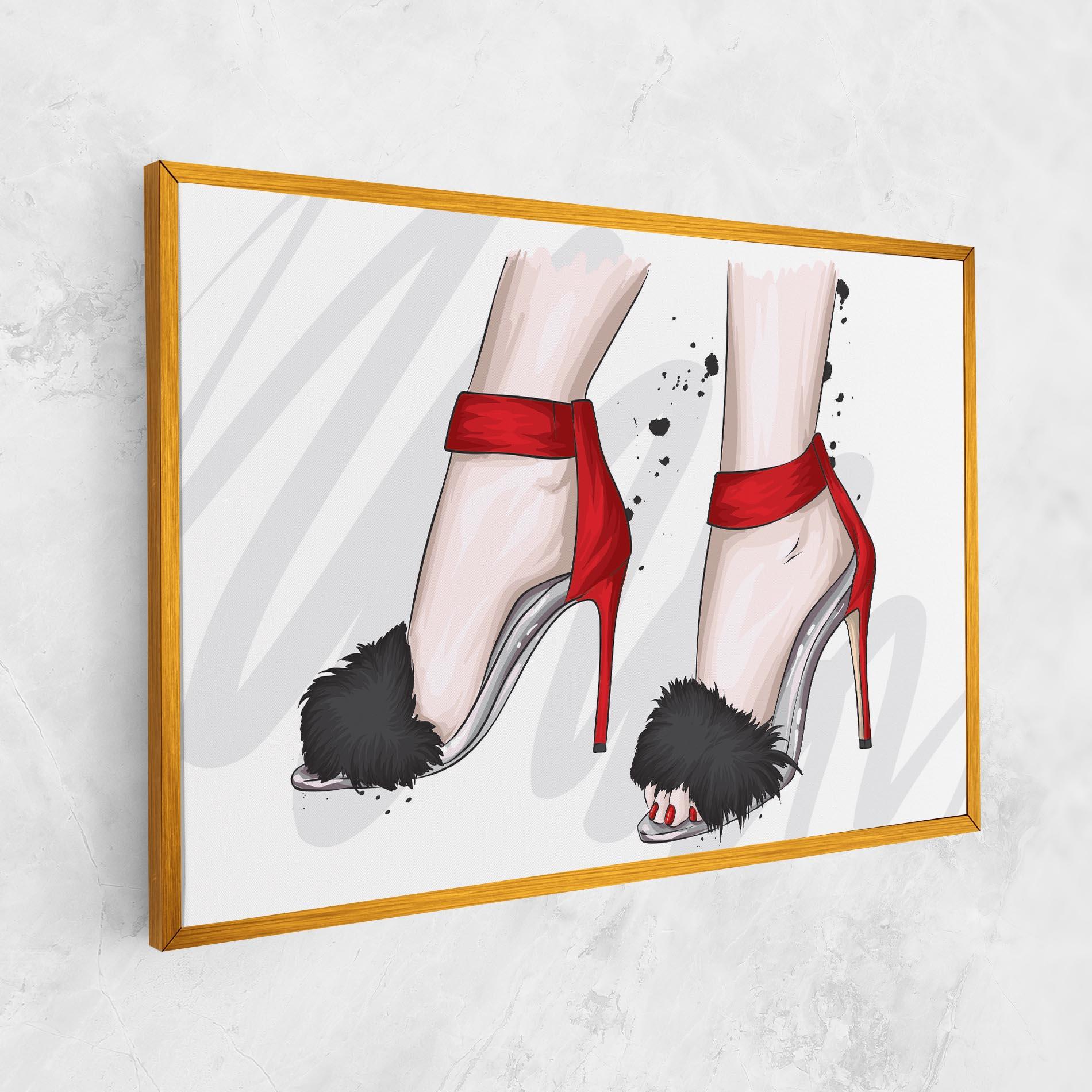 Vászonkép Black Red Heels mockup 1