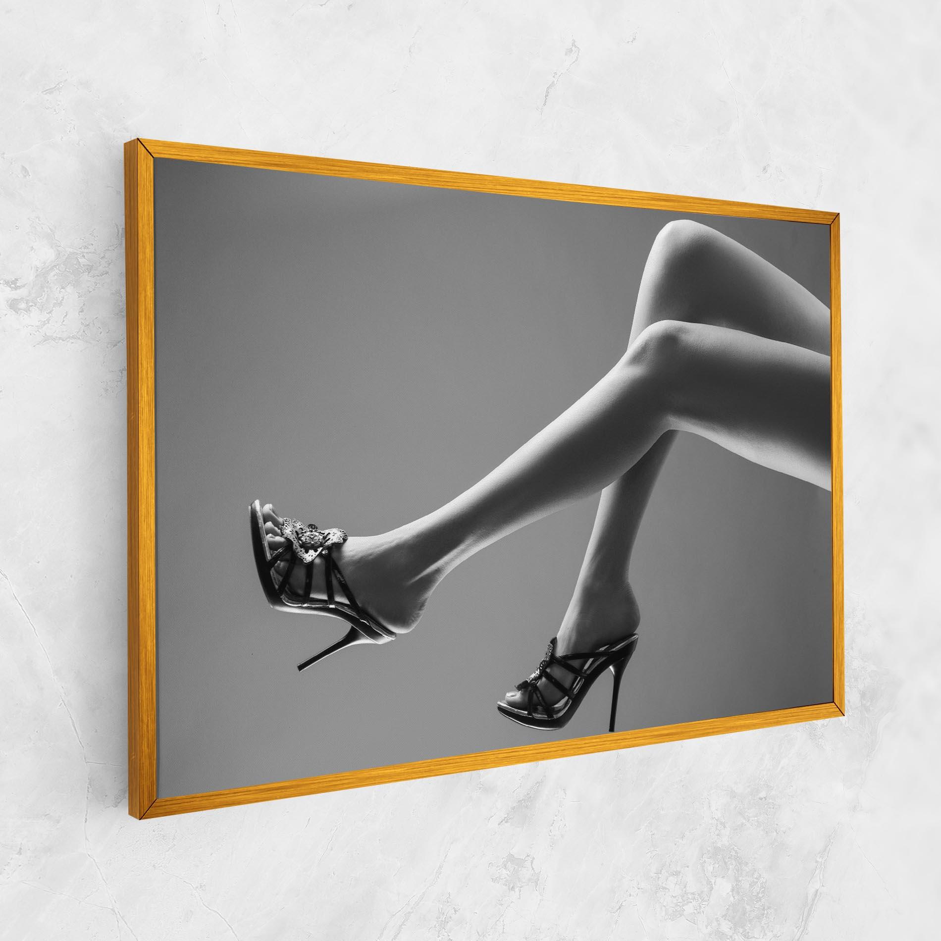 Vászonkép Black Shoes On Grey mockup 1