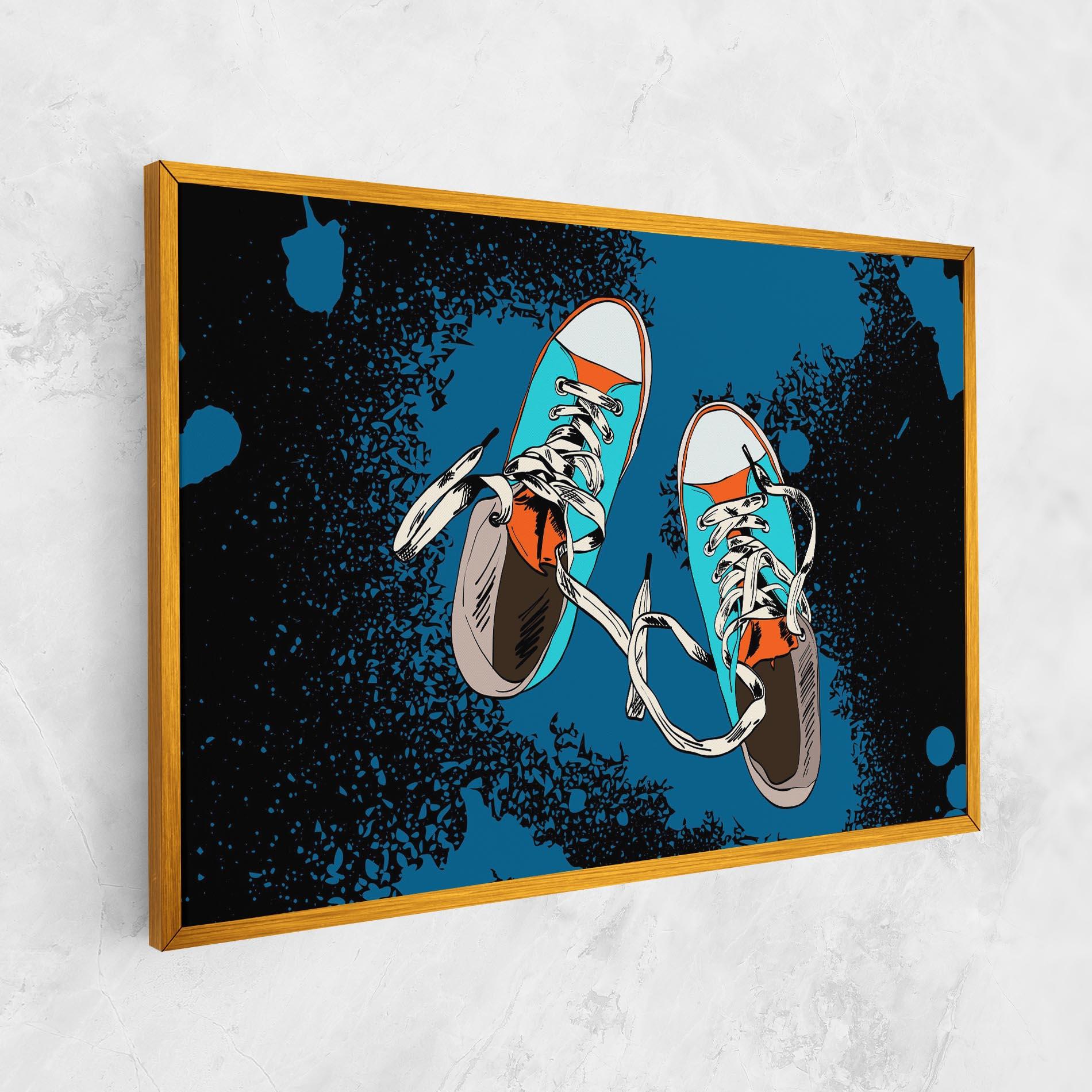 Vászonkép Blue Shoes Splash mockup 1