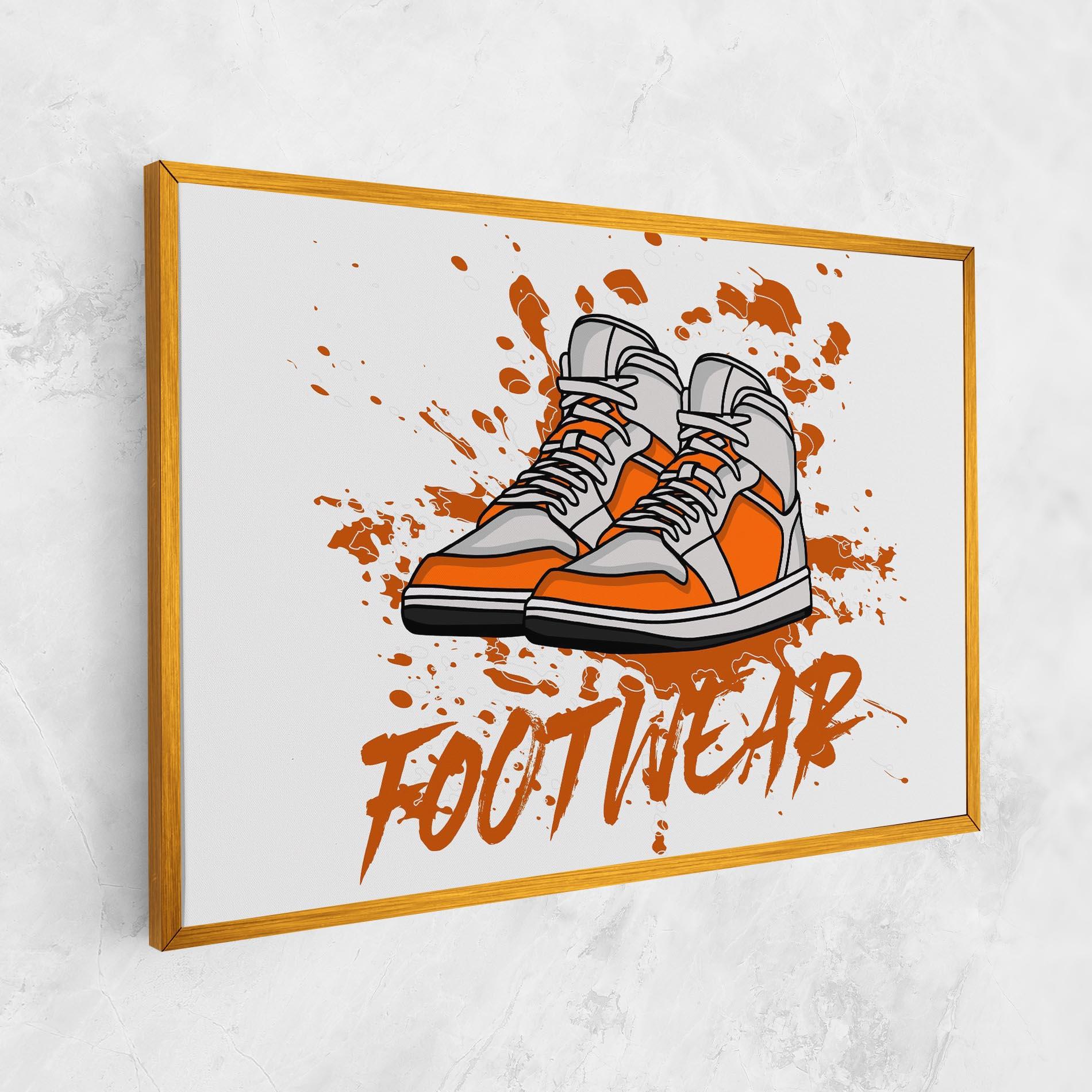 Vászonkép Orange Footwear mockup 1