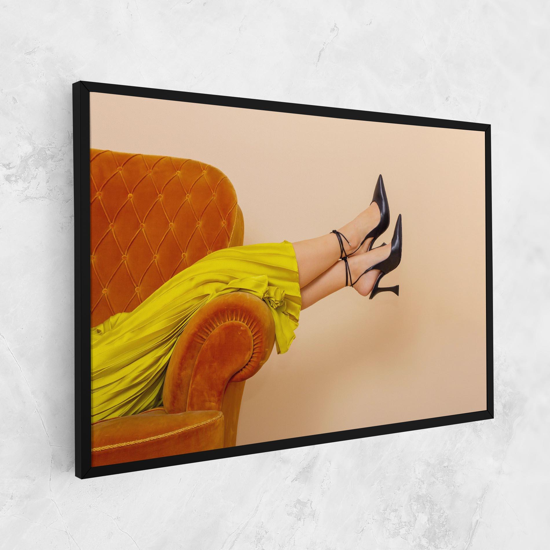 Vászonkép Black Heals On Cream mockup 1