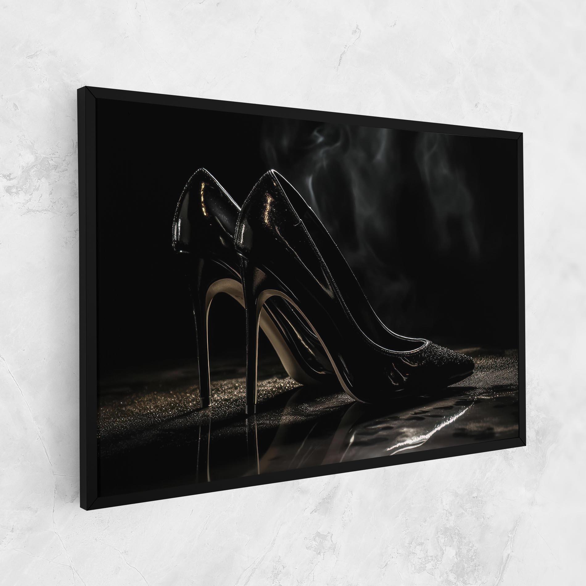 Vászonkép Black Leather Shoes mockup 1