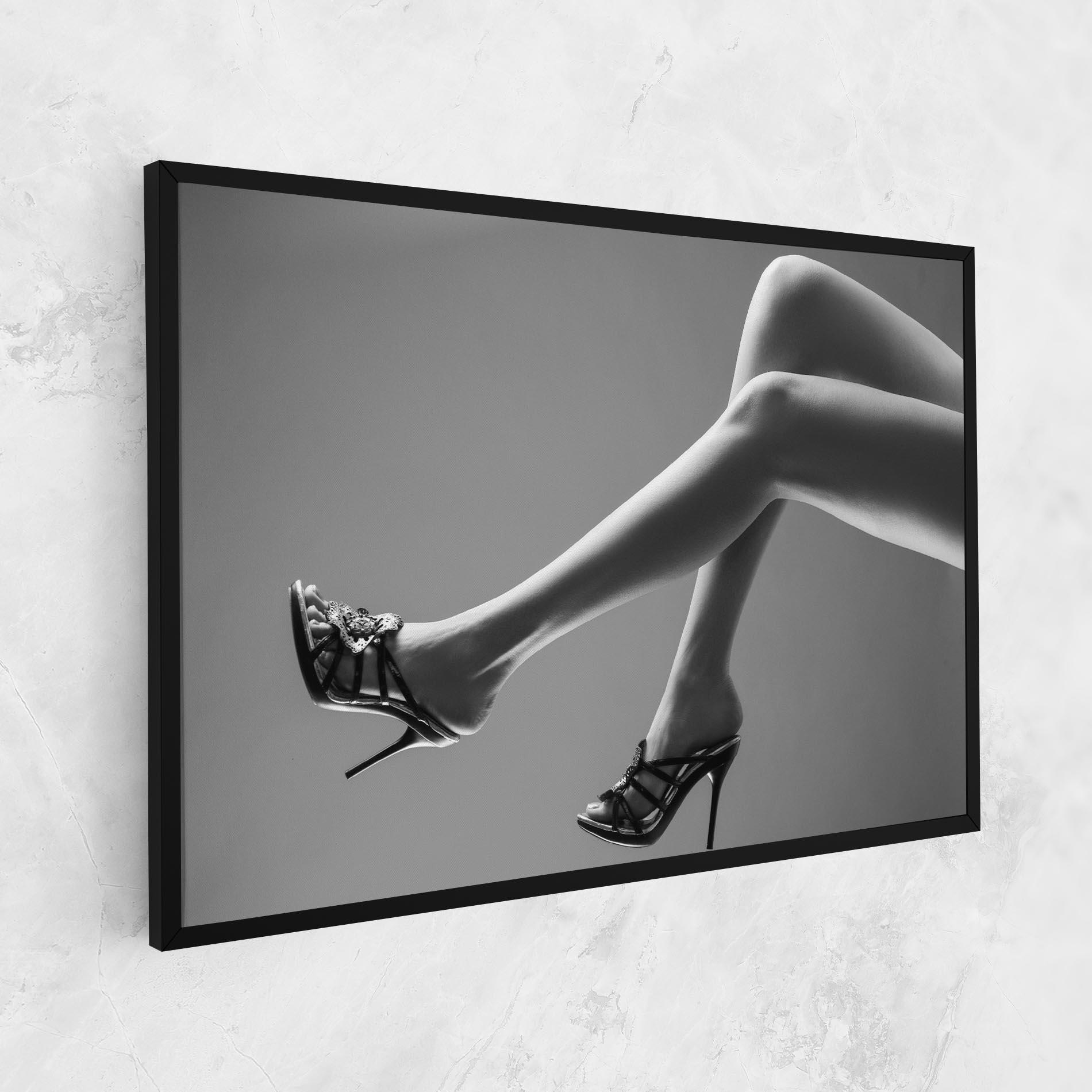 Vászonkép Black Shoes On Grey mockup 1