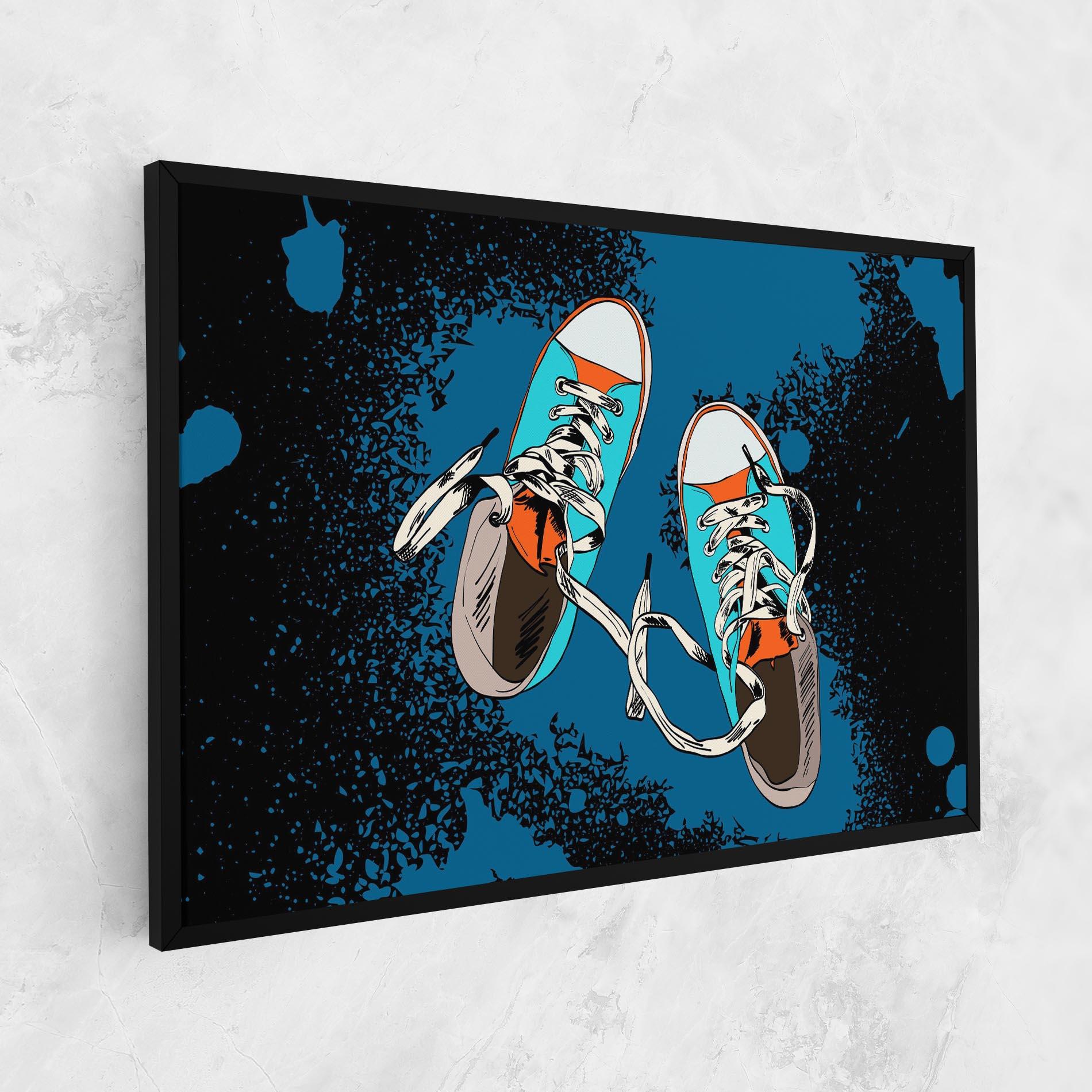 Vászonkép Blue Shoes Splash mockup 1