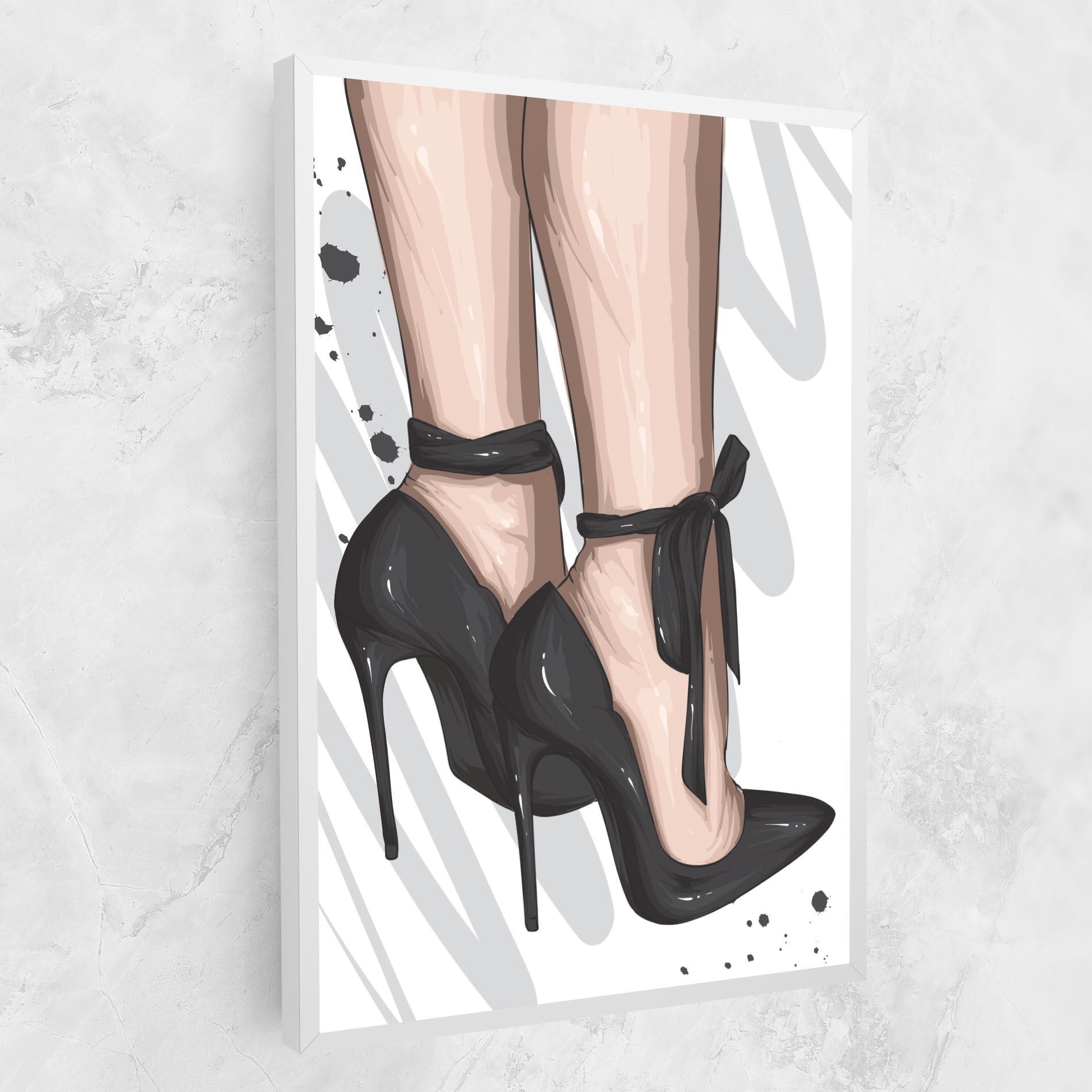 Vászonkép Black Woman Shoes mockup 1