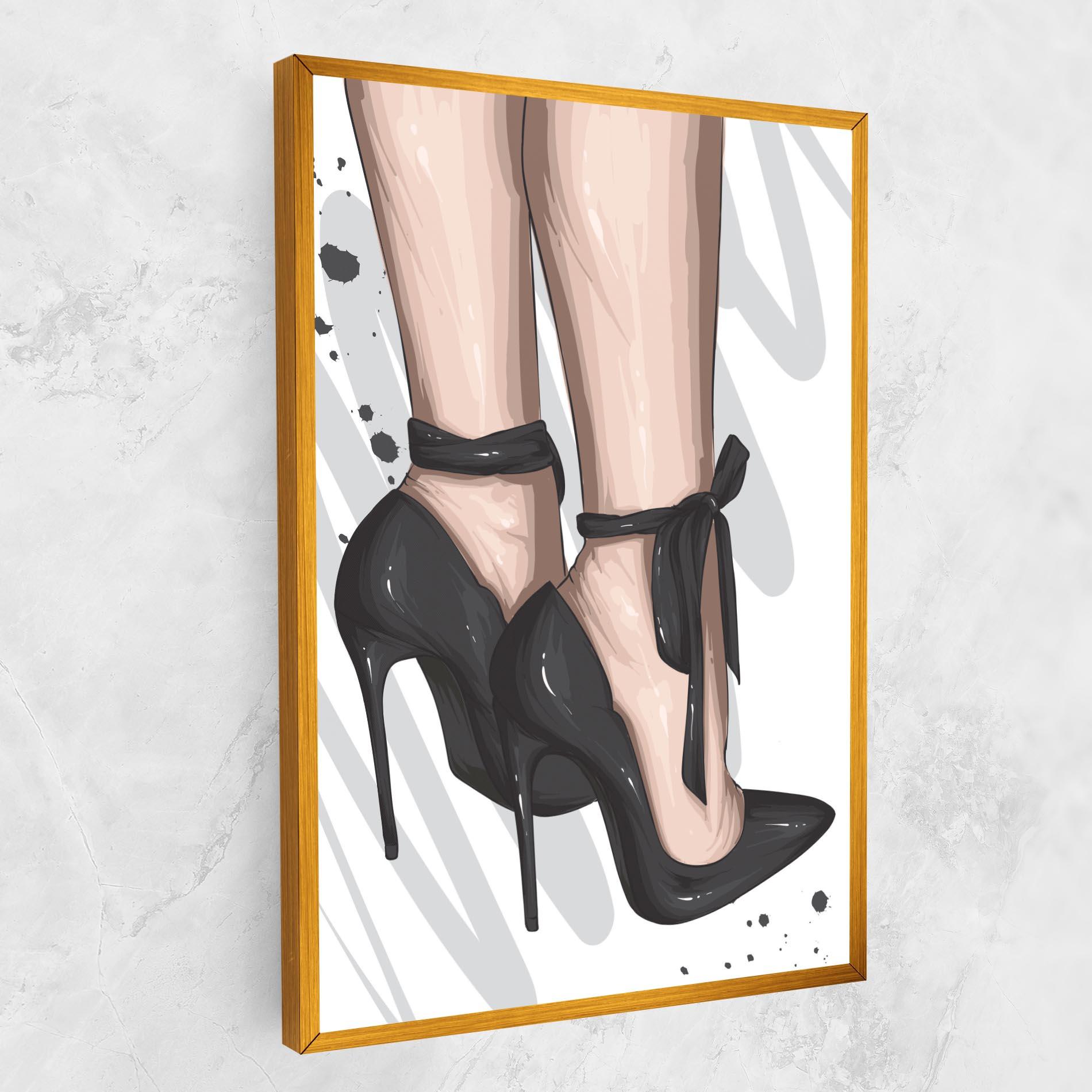 Vászonkép Black Woman Shoes mockup 1