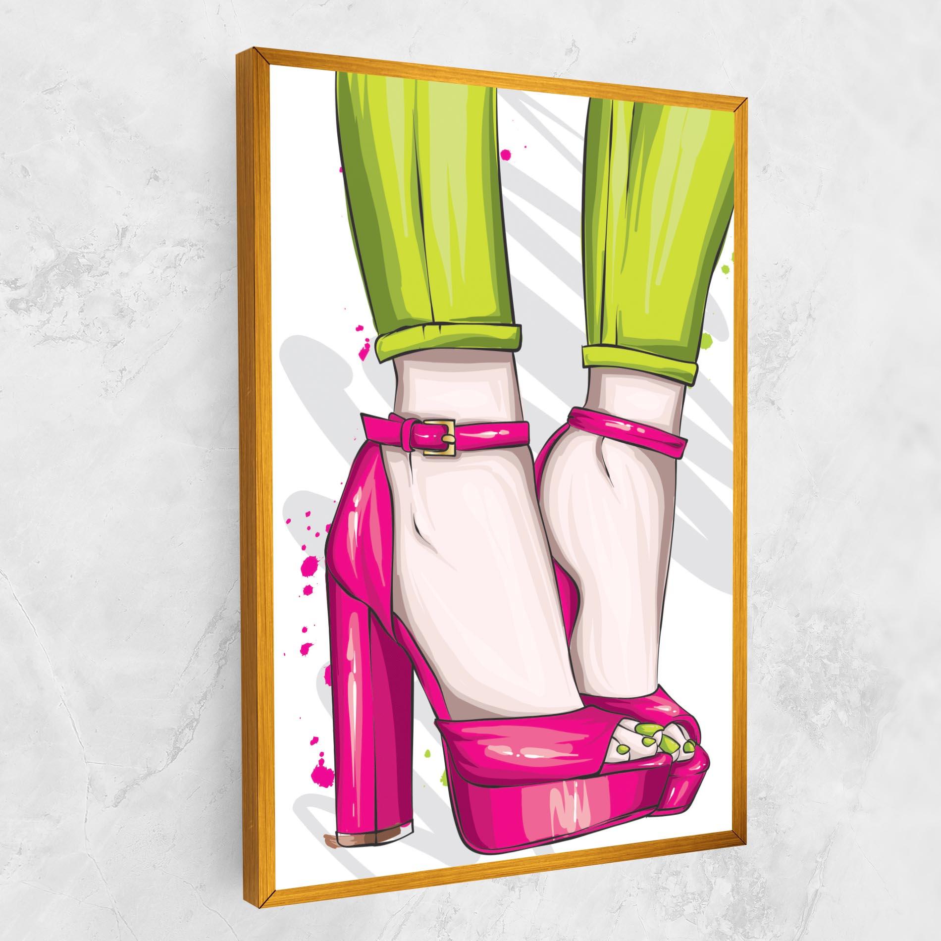 Vászonkép Green Nails mockup 1