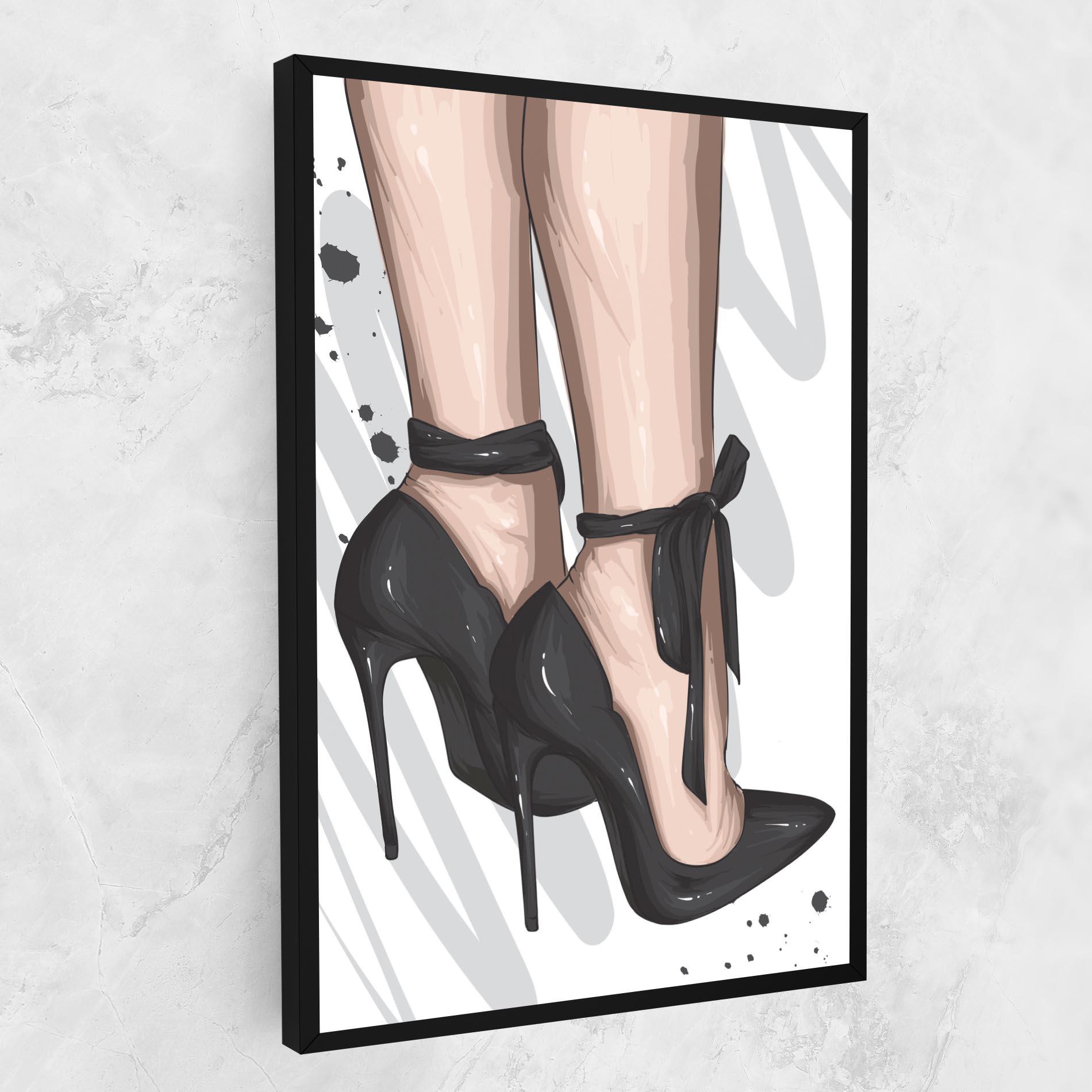 Vászonkép Black Woman Shoes mockup 1